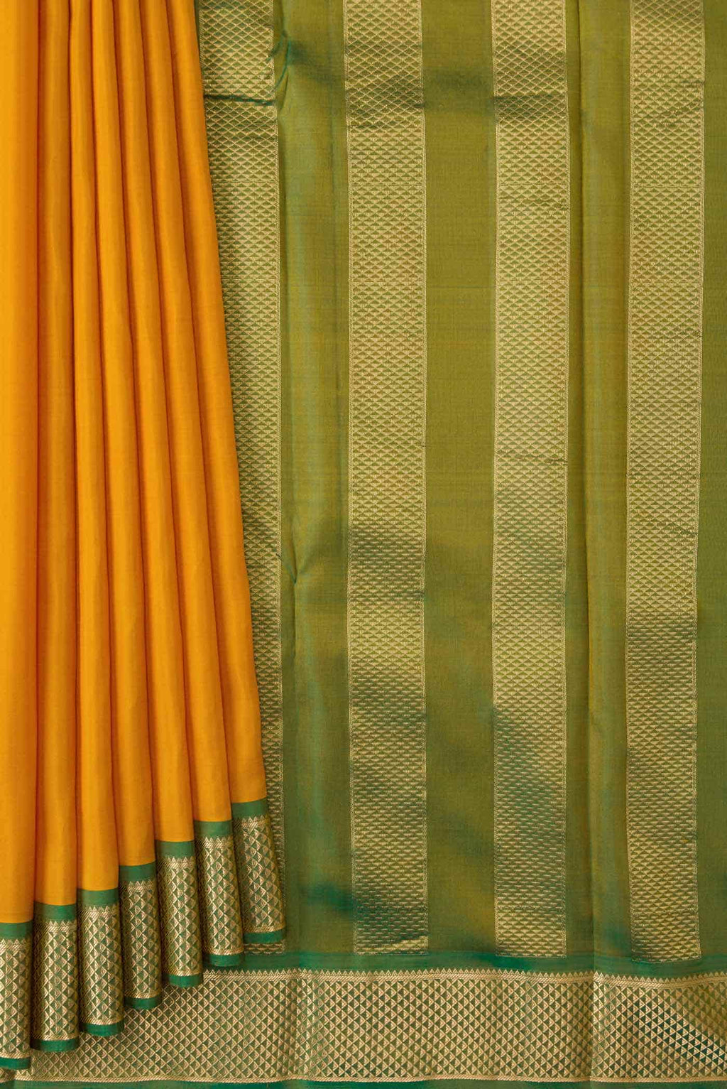 Mustard Dual Tone Soft Silk Saree