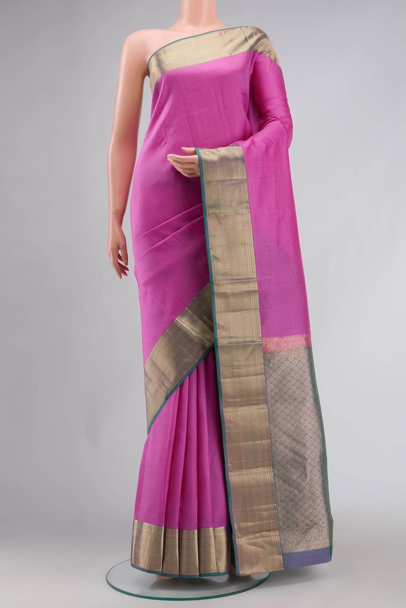 Pink Kanchipuram Silk Saree