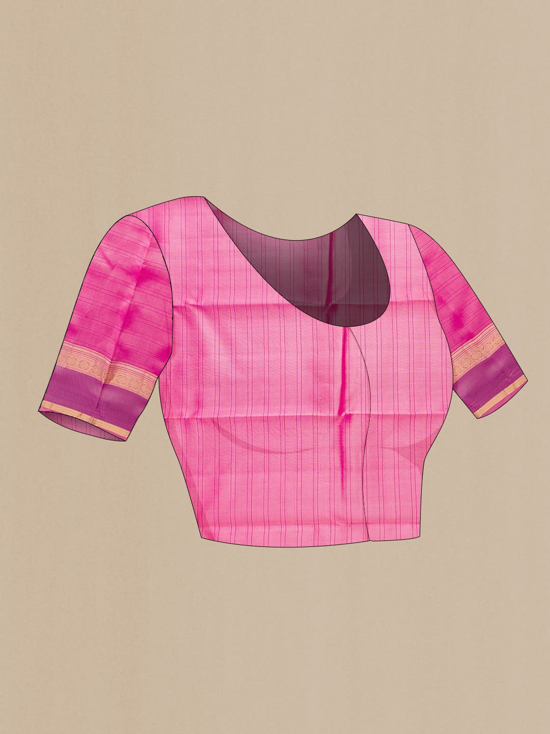 Pink Dual Tone Kanchipuram Silk Saree