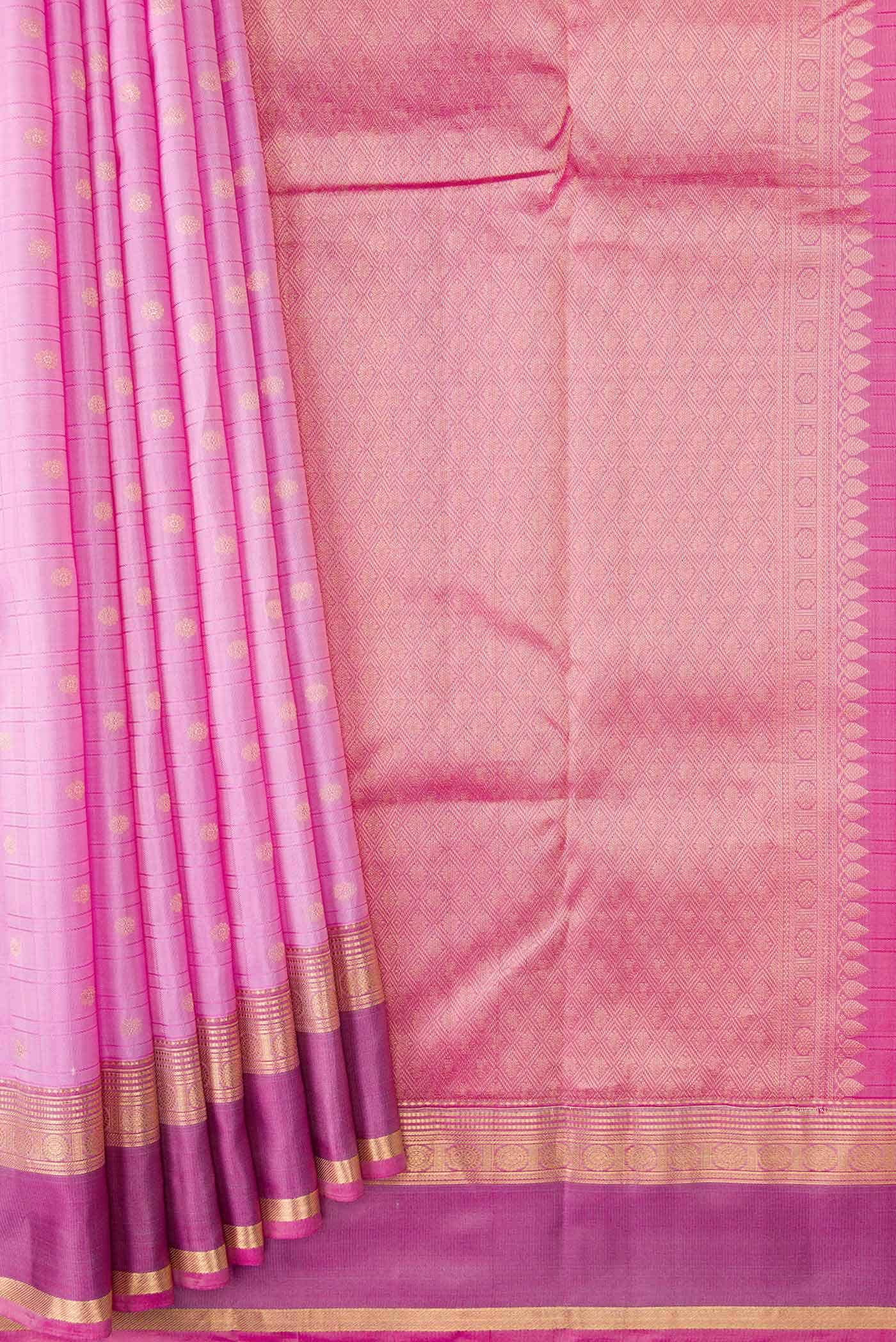 Pink Dual Tone Kanchipuram Silk Saree