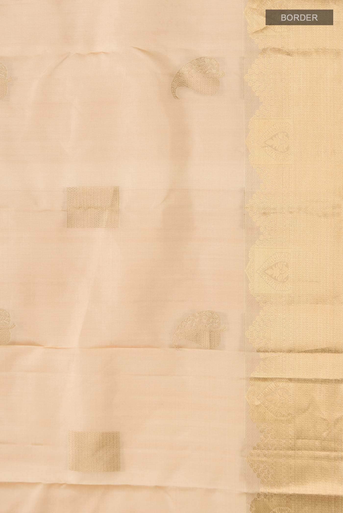 Beige Kanchipuram Silk Saree