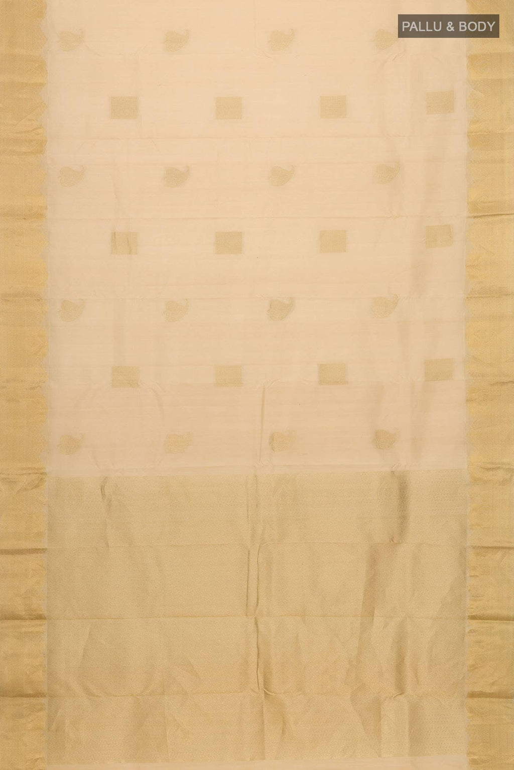 Beige Kanchipuram Silk Saree