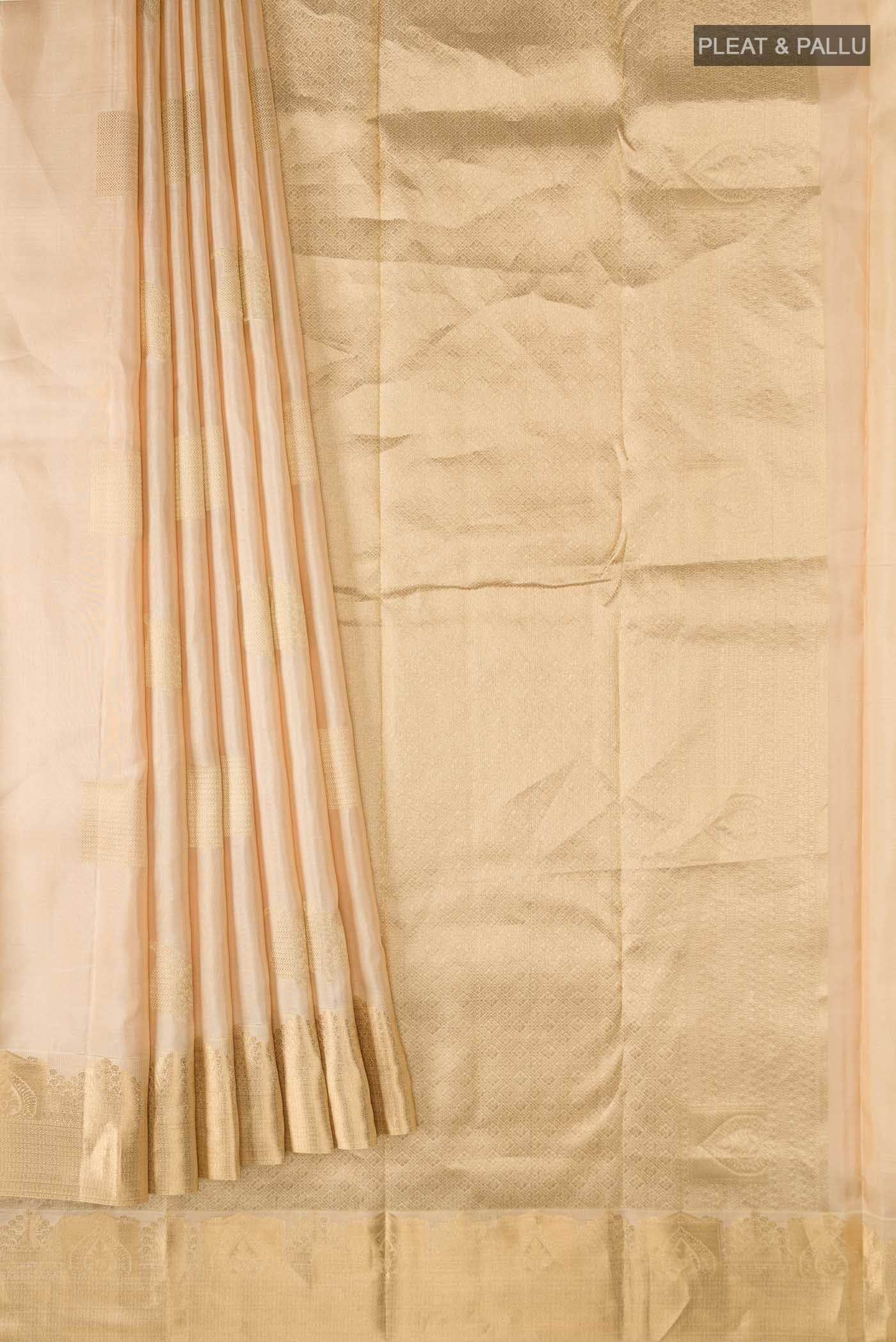 Beige Kanchipuram Silk Saree