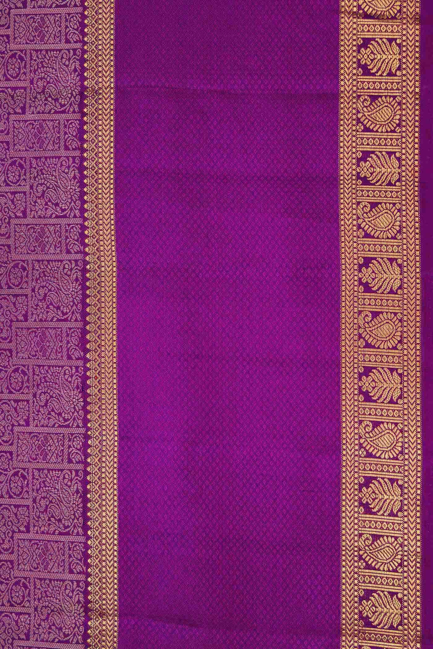 Pure Silk Pure Zari Purple Dual Tone Kanchipuram Saree