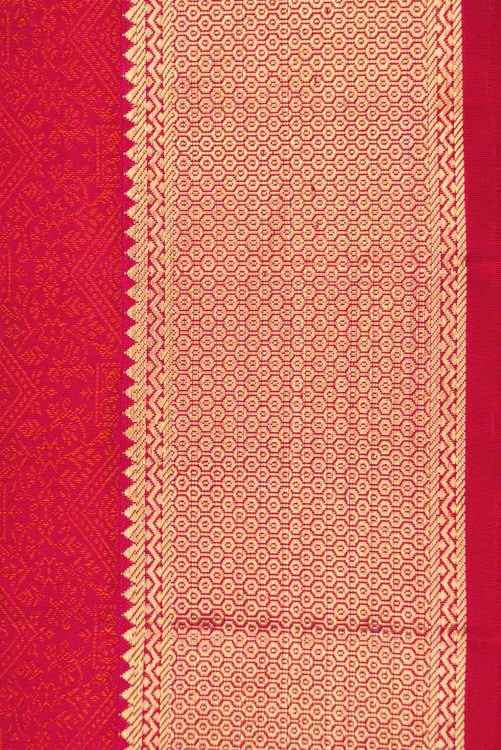 Pure Silk Pure Zari Dark Pink Dual Tone Kanchipuram Saree