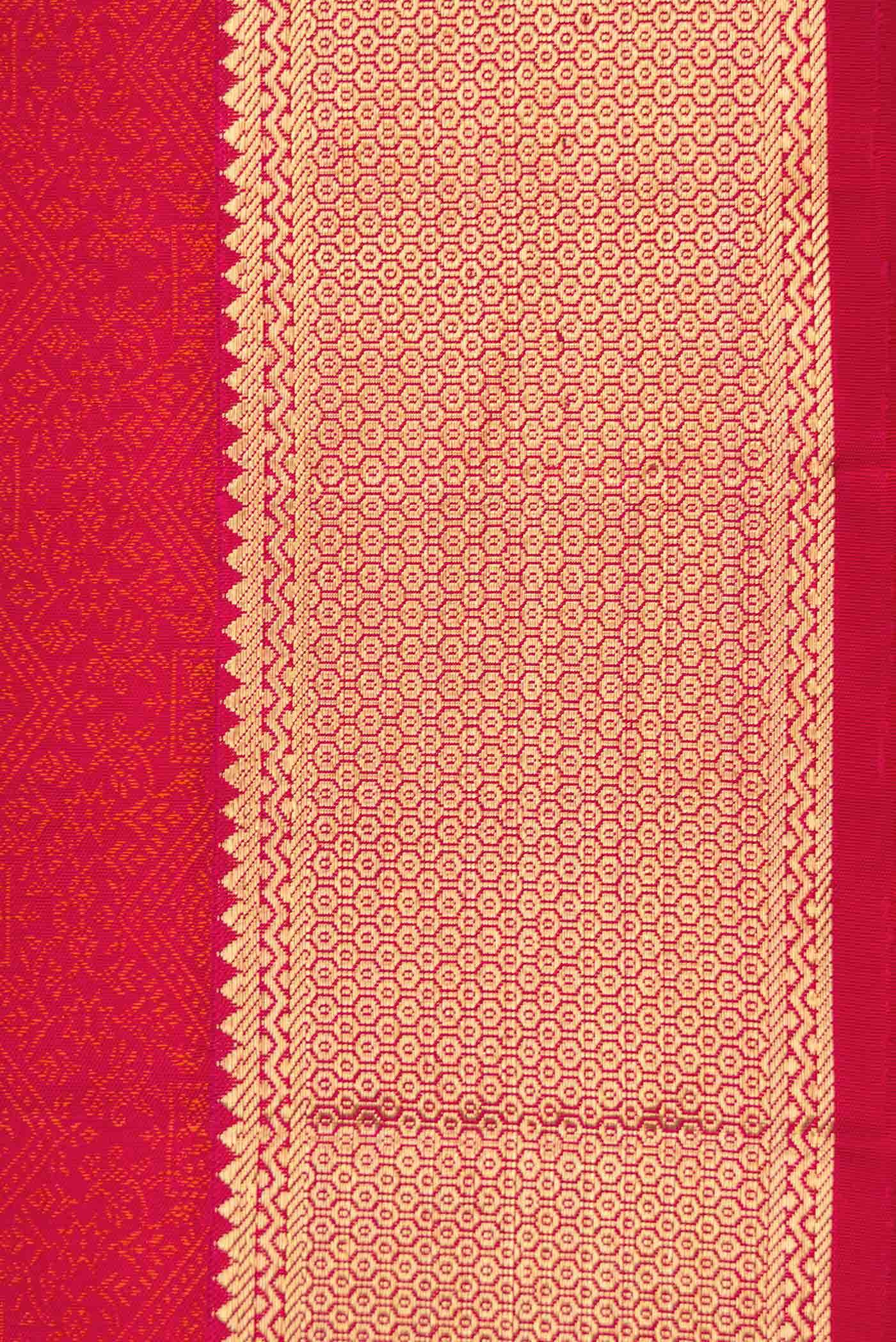 Pure Silk Pure Zari Dark Pink Dual Tone Kanchipuram Saree