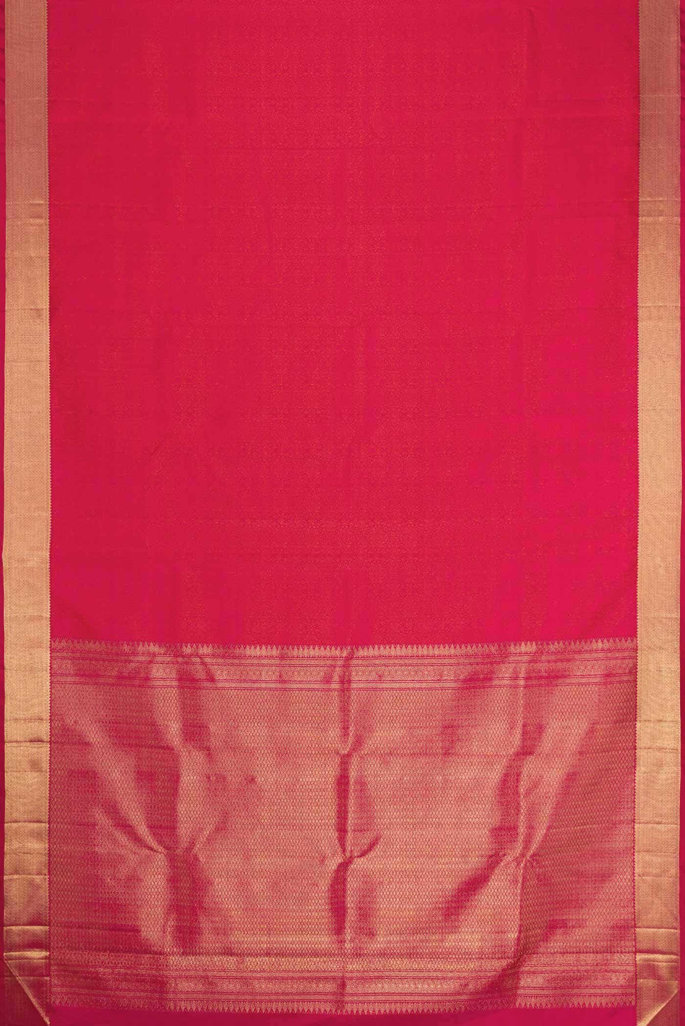 Pure Silk Pure Zari Dark Pink Dual Tone Kanchipuram Saree
