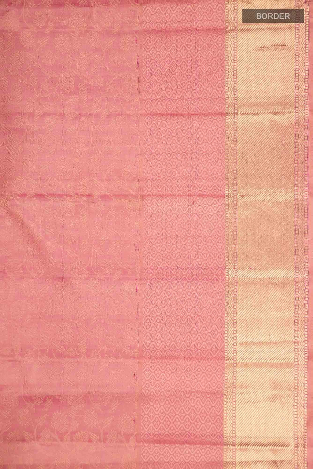Pure Silk Pure Zari Coral Kanchipuram Saree