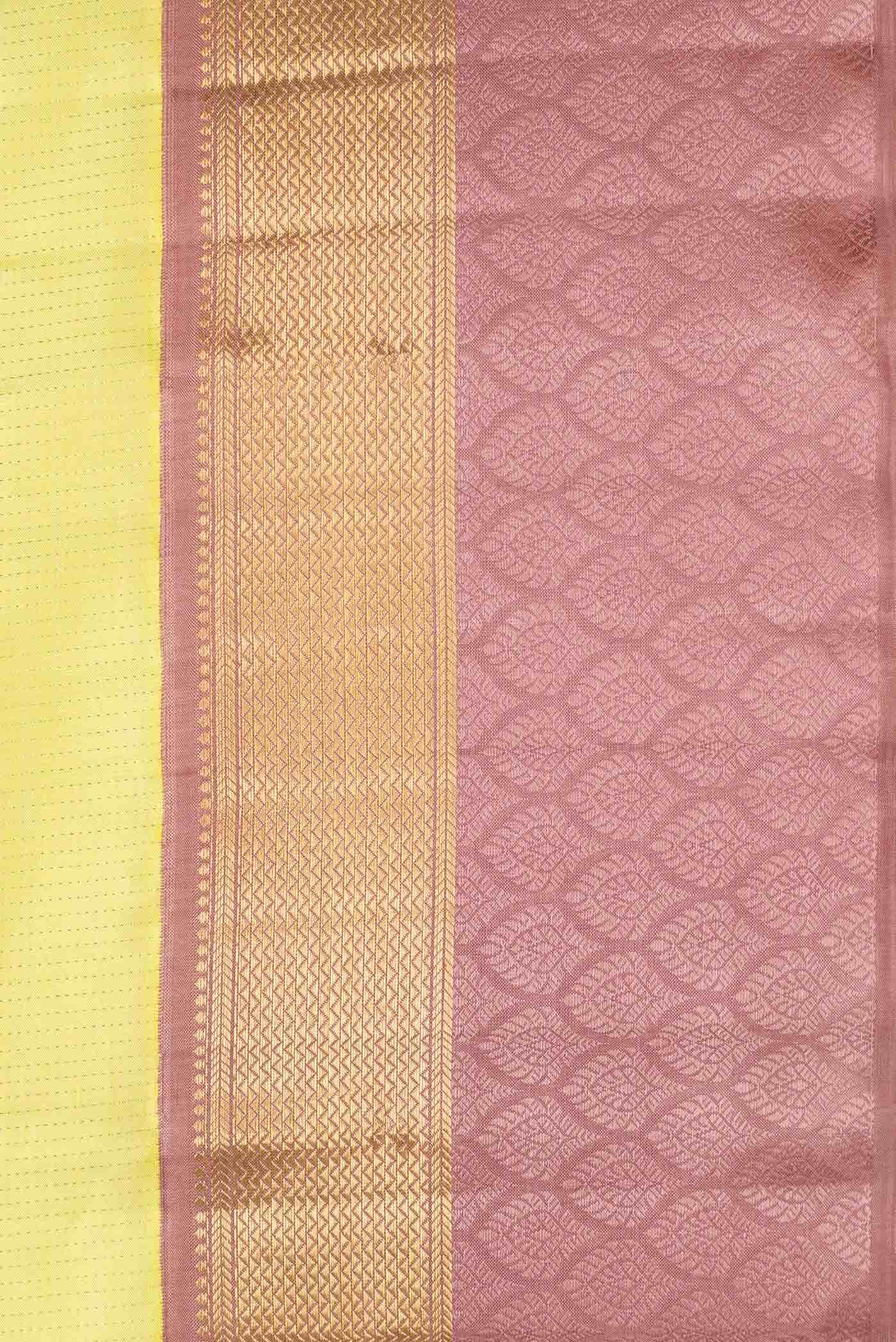 Pure Silk Pure Zari Light Green Dual Tone Kanchipuram Saree