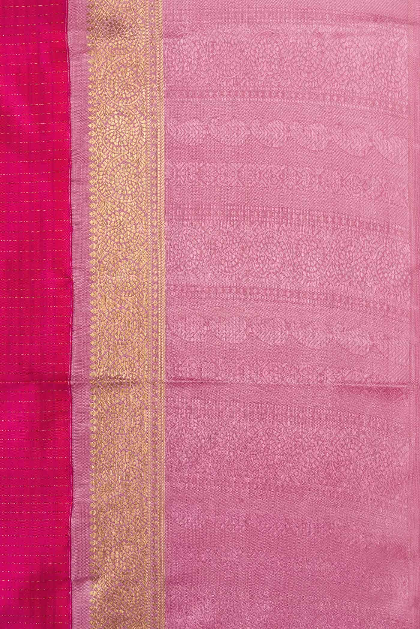 Pure Silk Pure Zari Dark Pink Dual Tone Kanchipuram Saree