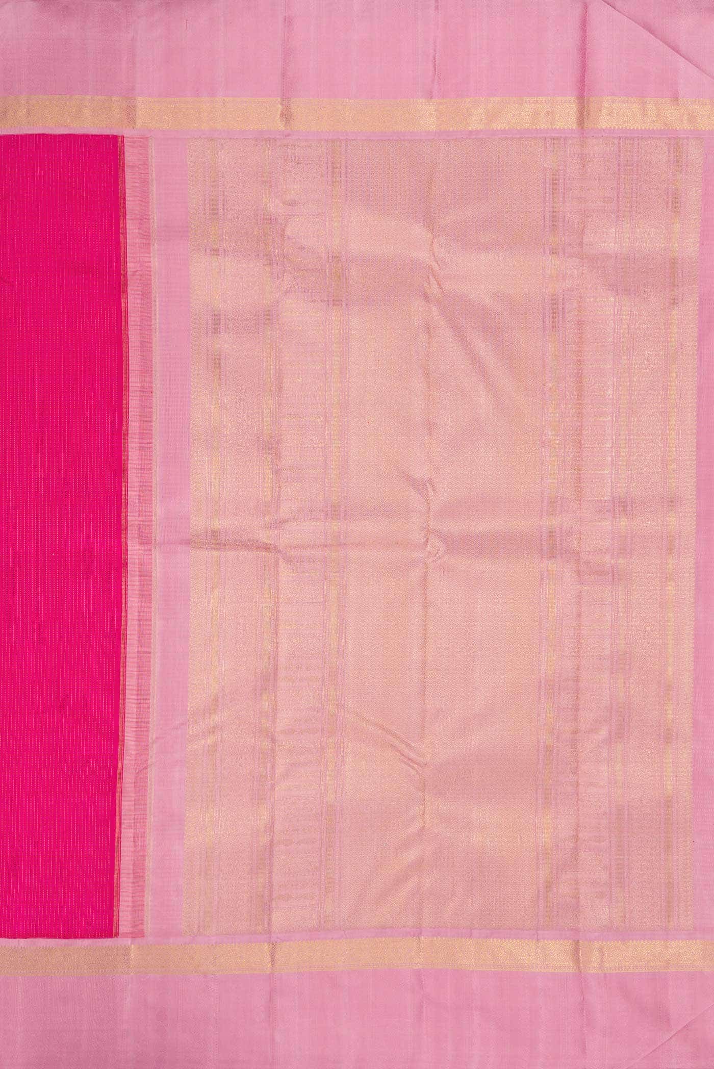 Pure Silk Pure Zari Dark Pink Dual Tone Kanchipuram Saree