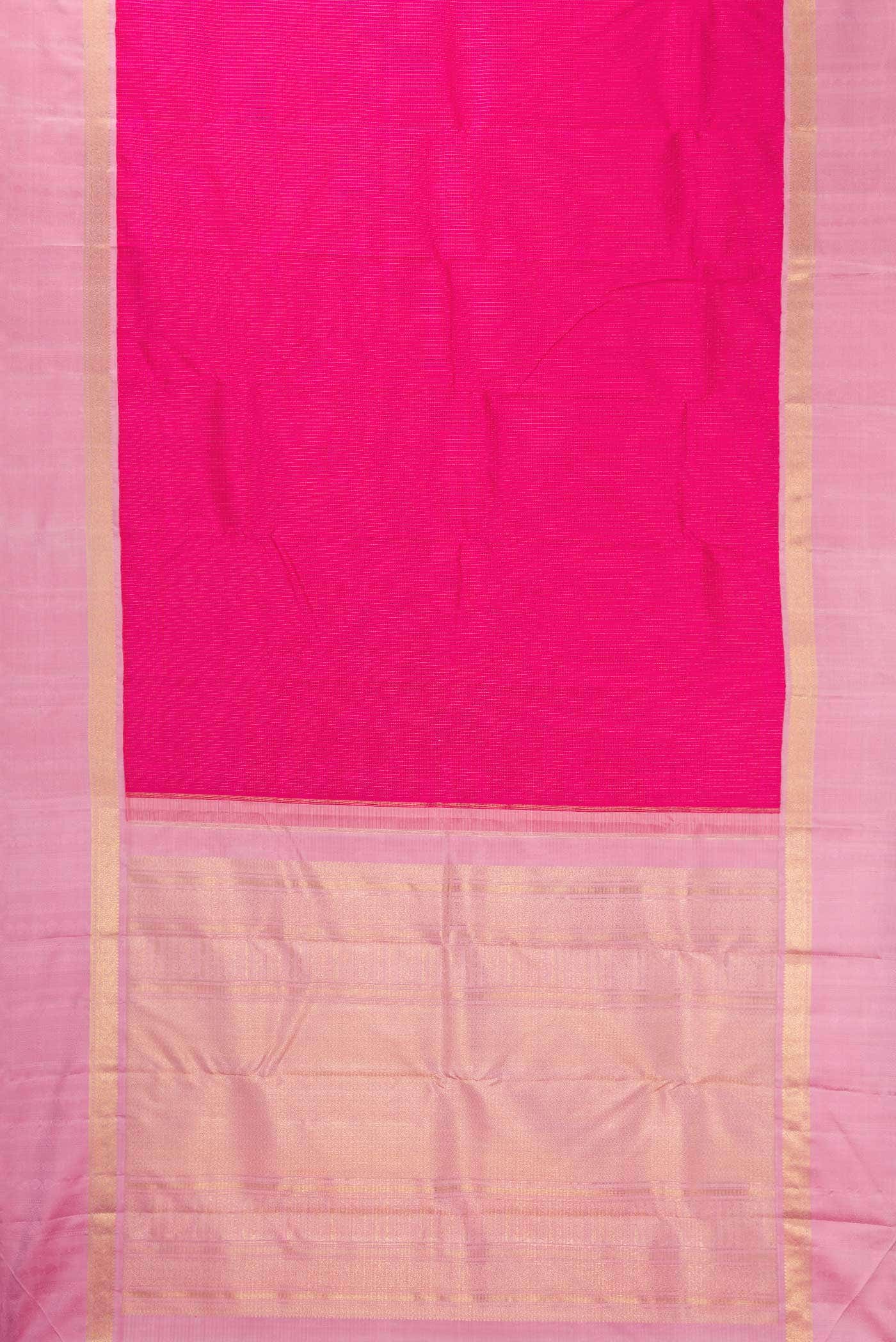 Pure Silk Pure Zari Dark Pink Dual Tone Kanchipuram Saree
