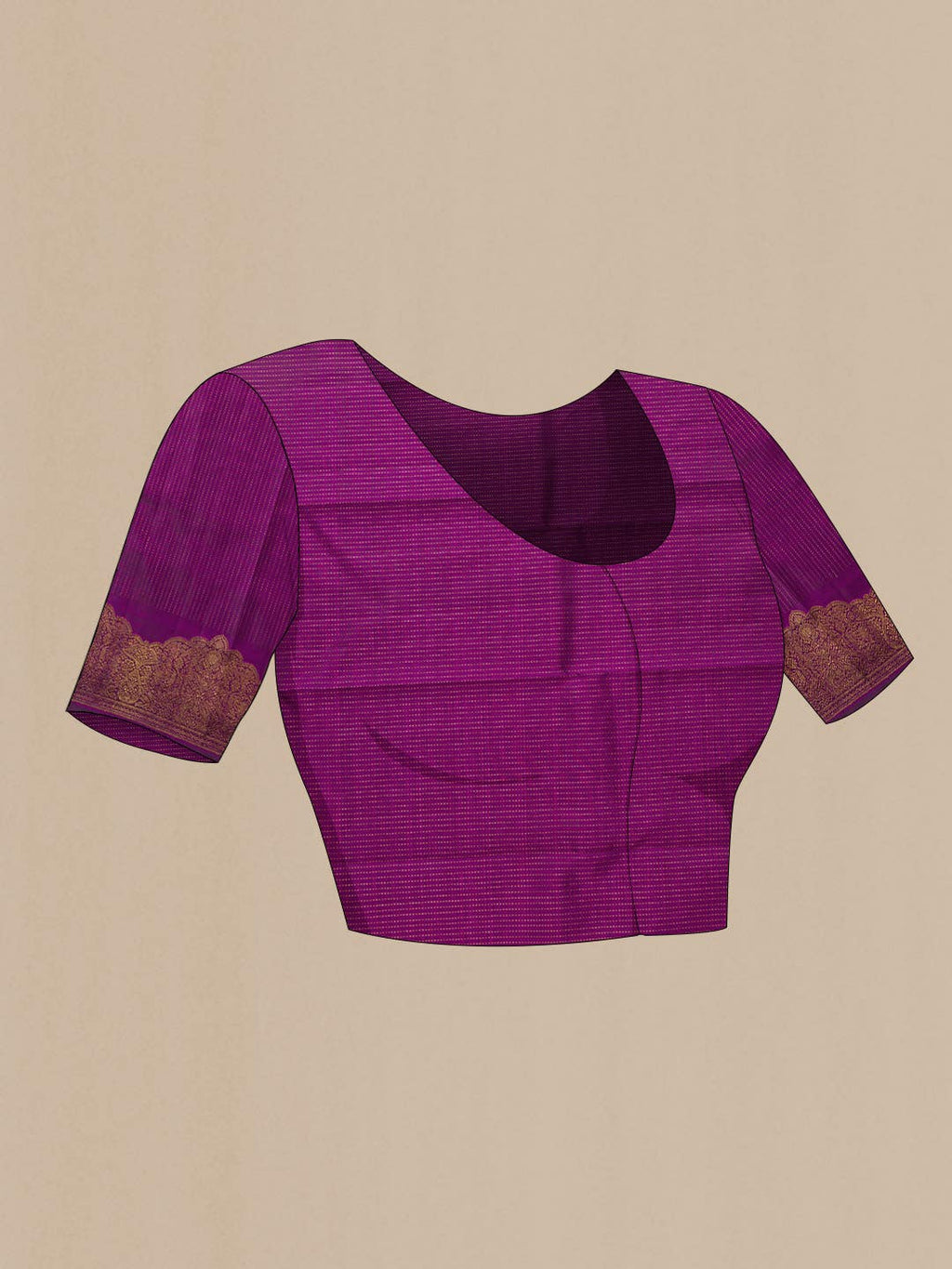 Pure Silk Pure Zari Magenta Dual Tone Kanchipuram Saree