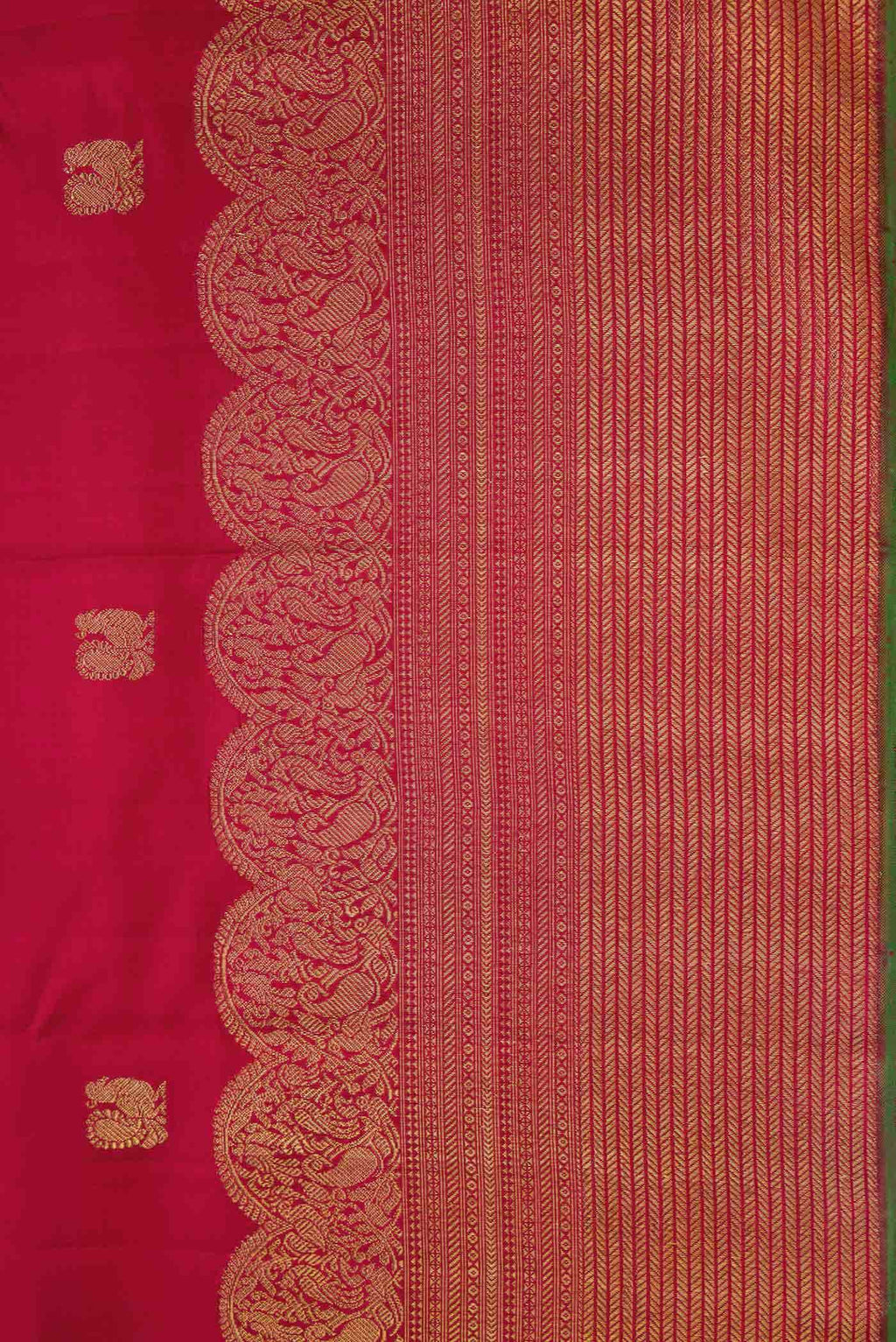 Pure Silk Pure Zari Maroon Dual Tone Kanchipuram Saree