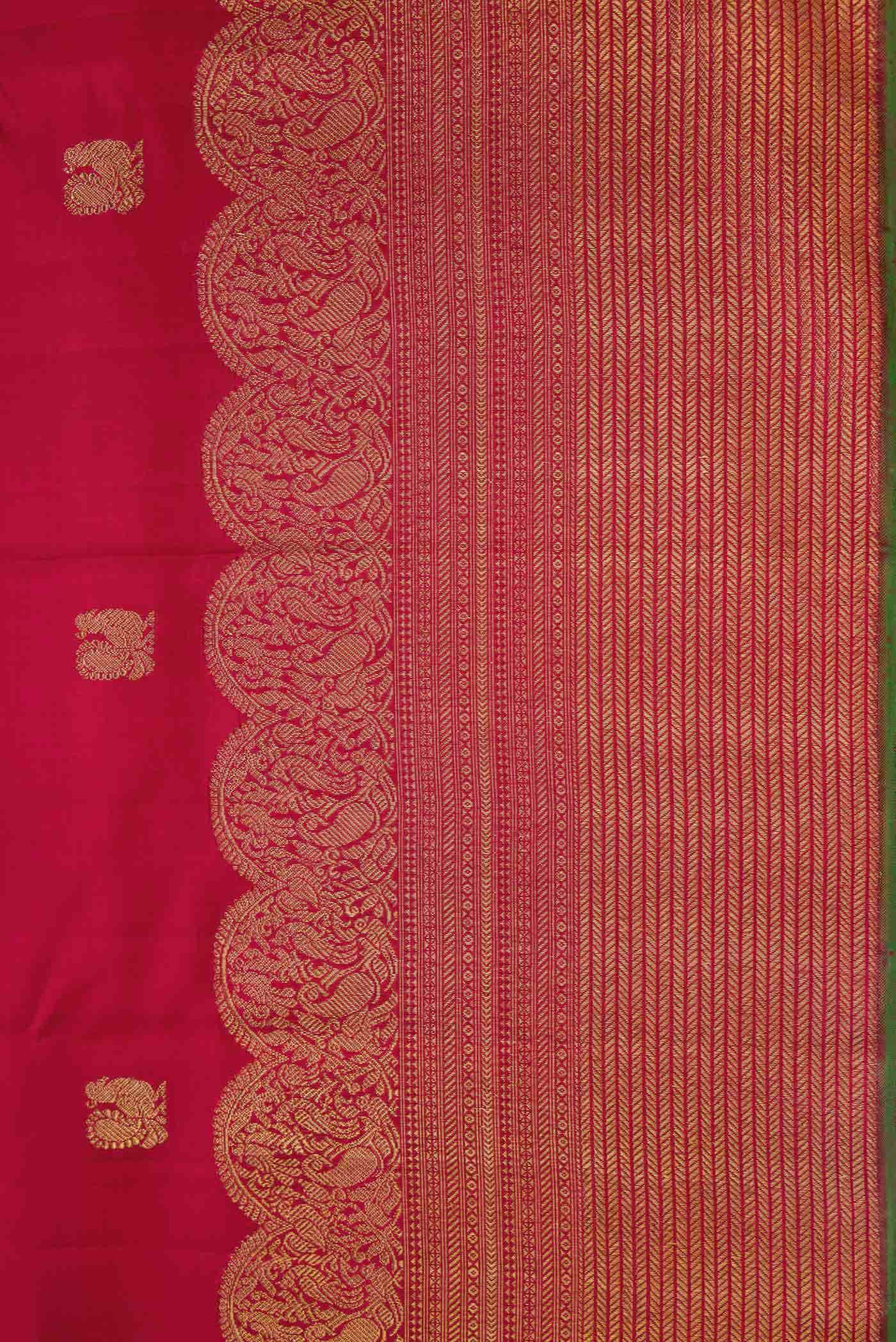 Pure Silk Pure Zari Maroon Dual Tone Kanchipuram Saree