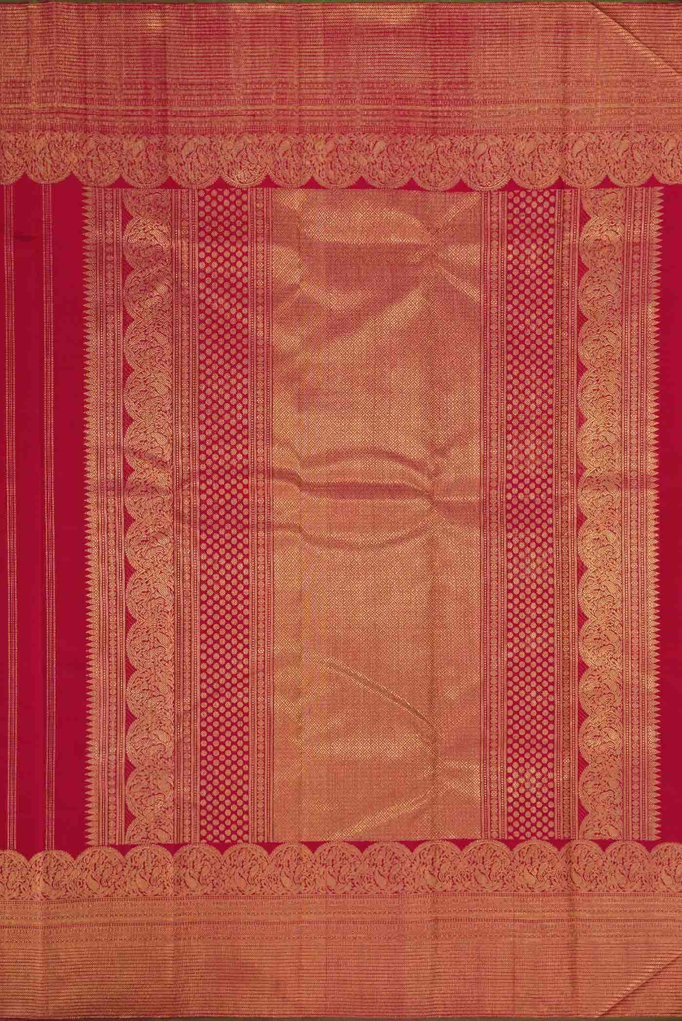 Pure Silk Pure Zari Maroon Dual Tone Kanchipuram Saree