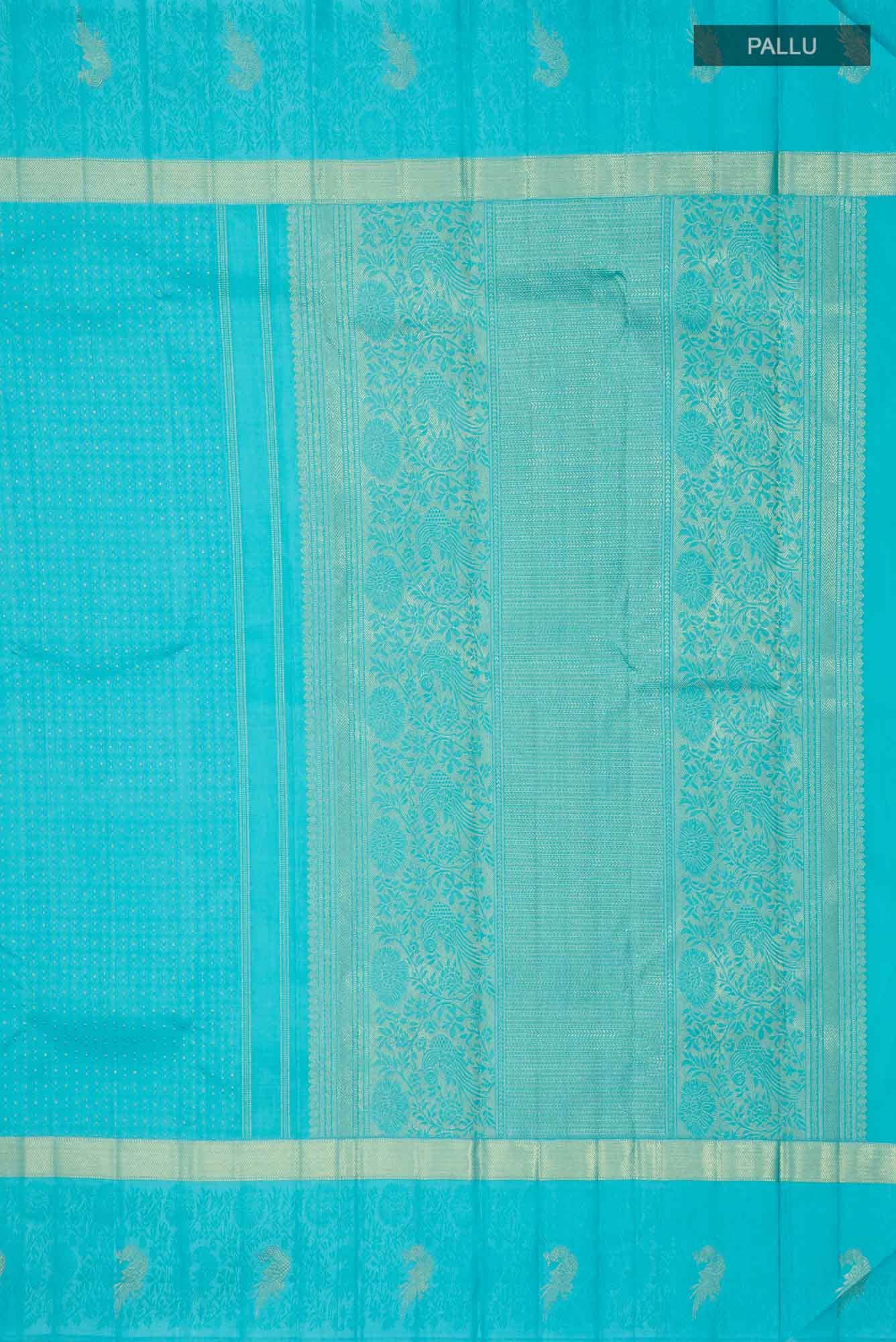 Pure Silk Pure Zari Blue Kanchipuram Saree