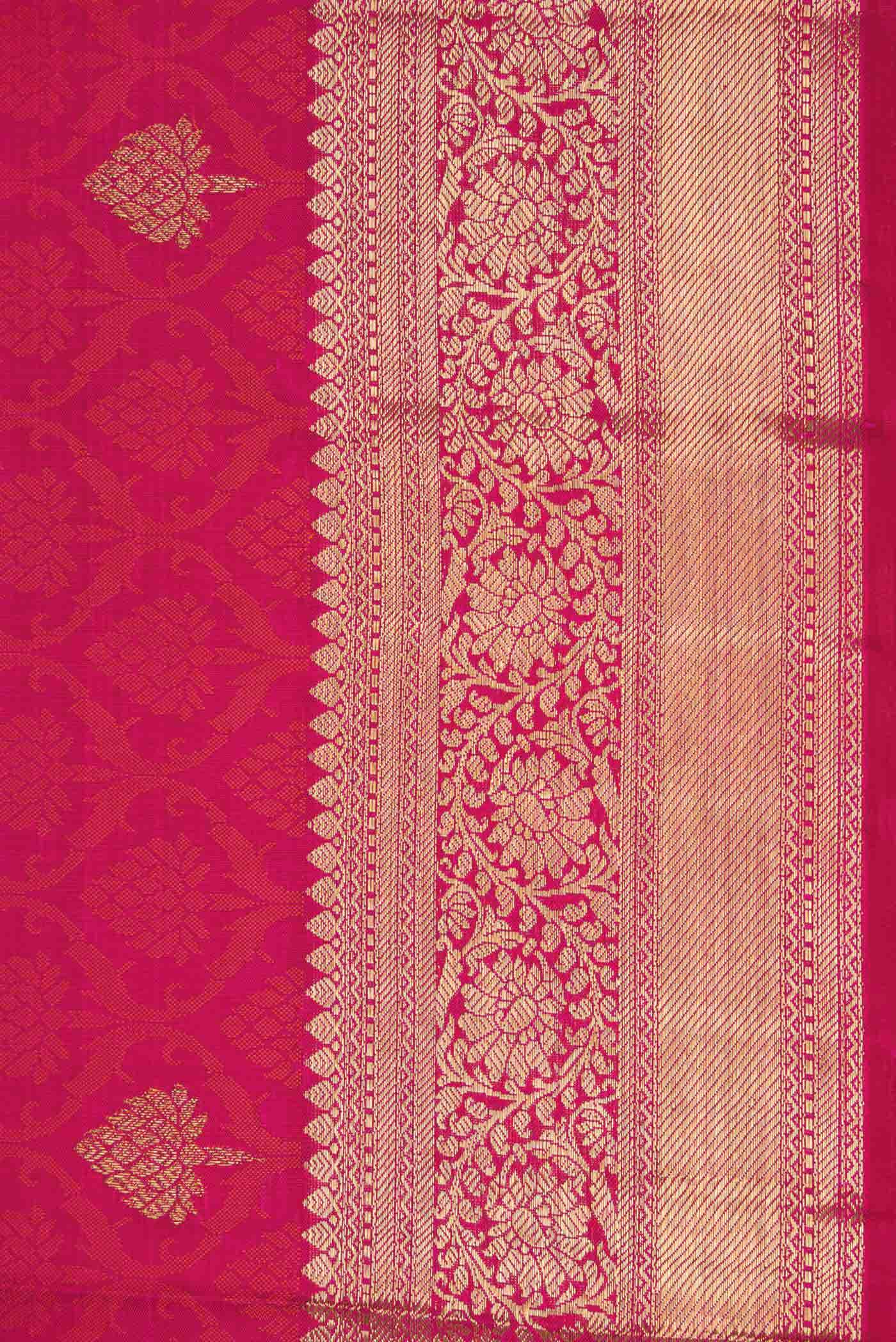 Pure Silk Pure Zari Pink Dual Tone Kanchipuram Saree