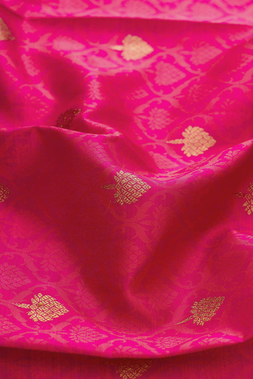 Pure Silk Pure Zari Pink Dual Tone Kanchipuram Saree