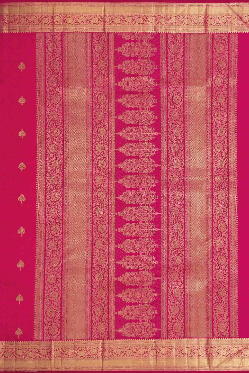 Pure Silk Pure Zari Pink Dual Tone Kanchipuram Saree