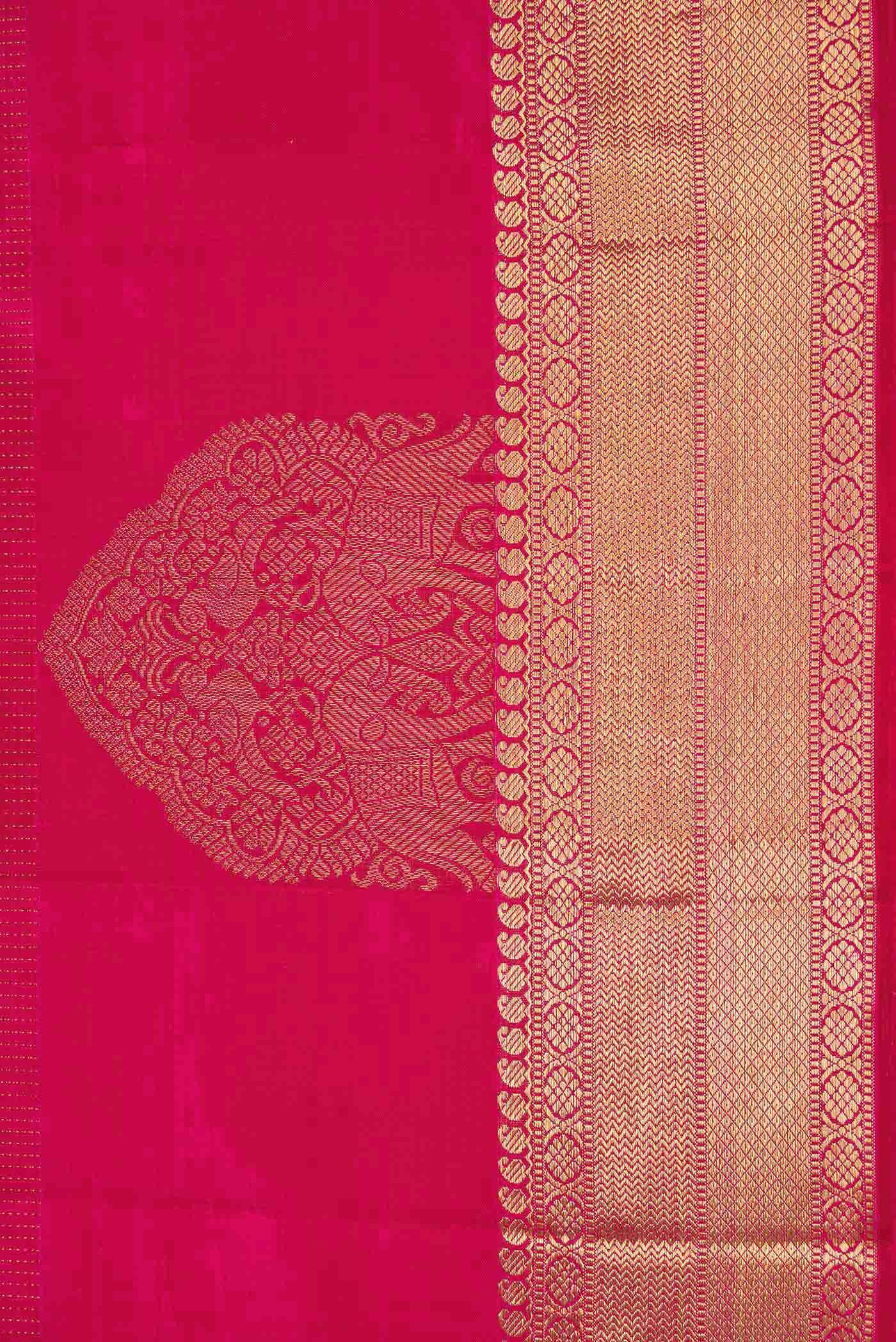 Pure Silk Pure Zari Pink Dual Tone Kanchipuram Saree