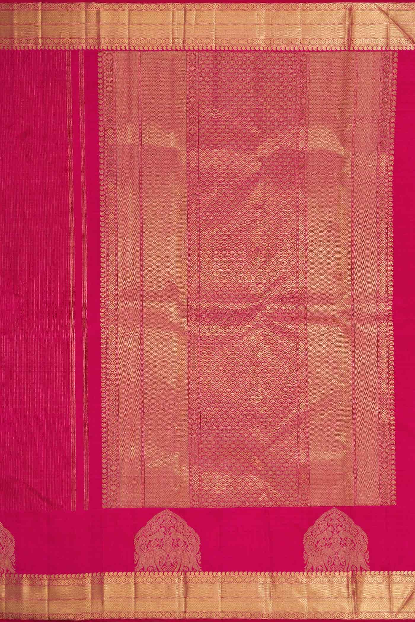 Pure Silk Pure Zari Pink Dual Tone Kanchipuram Saree