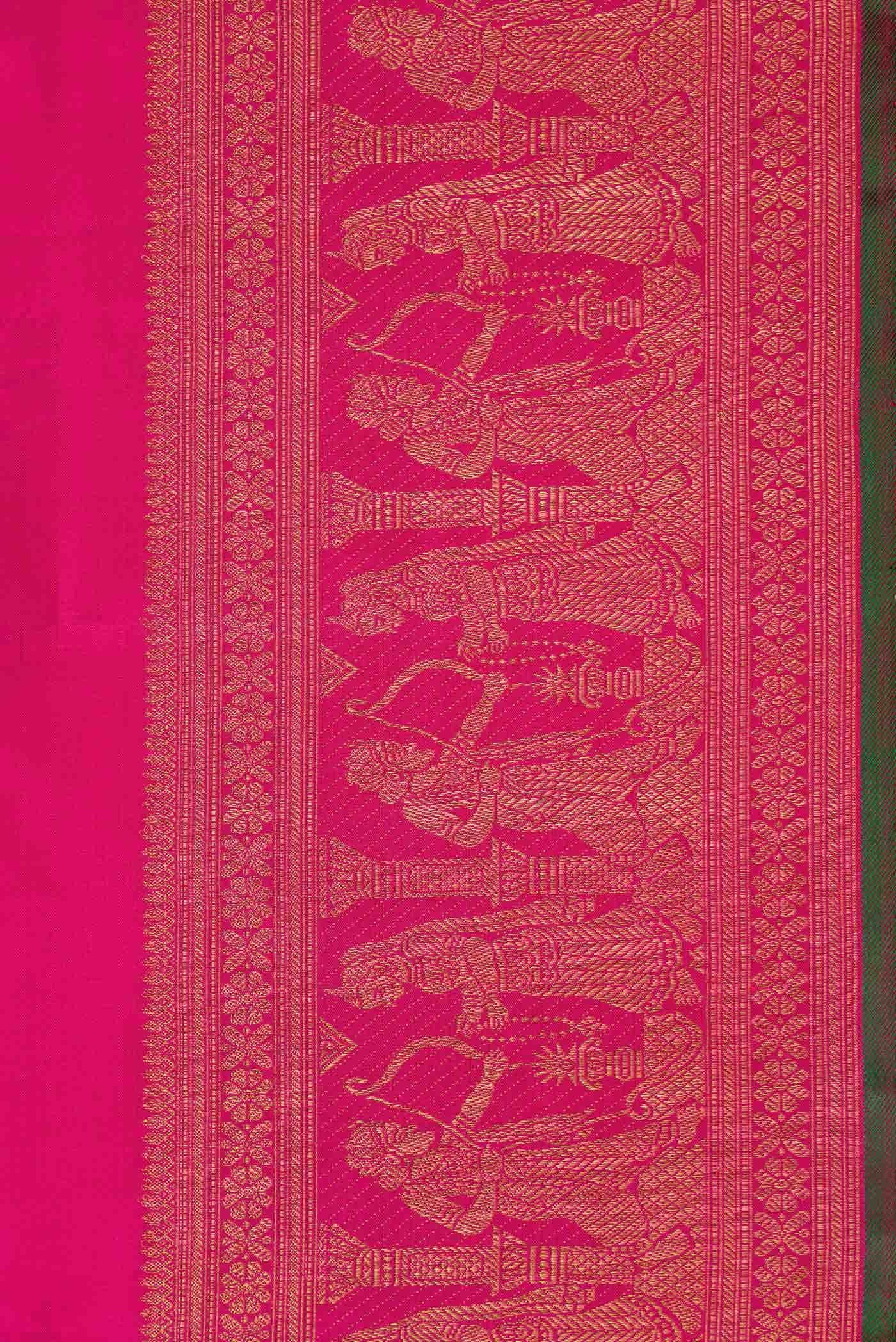 Pure Silk Pure Zari Pink Dual Tone Kanchipuram Saree
