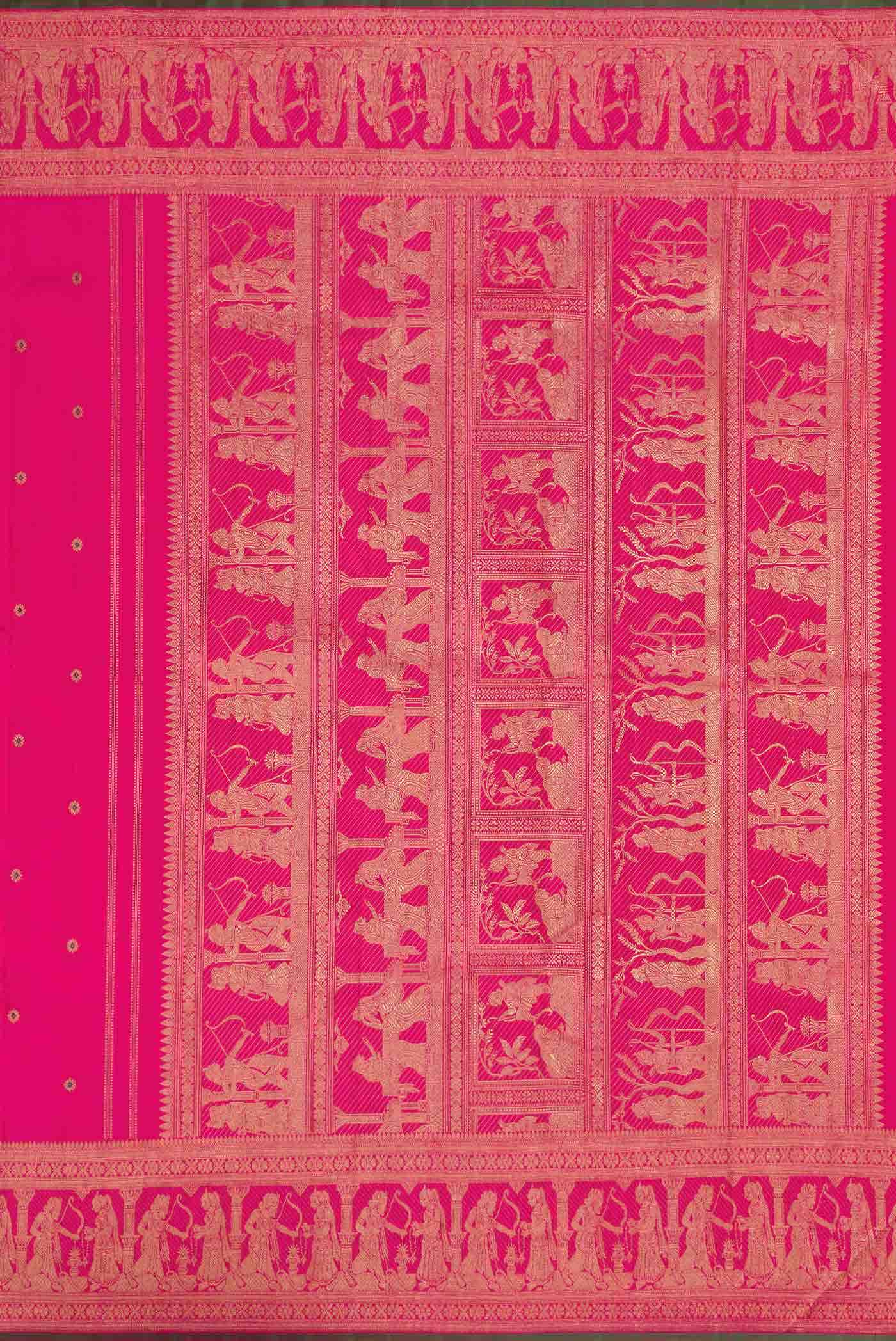 Pure Silk Pure Zari Pink Dual Tone Kanchipuram Saree