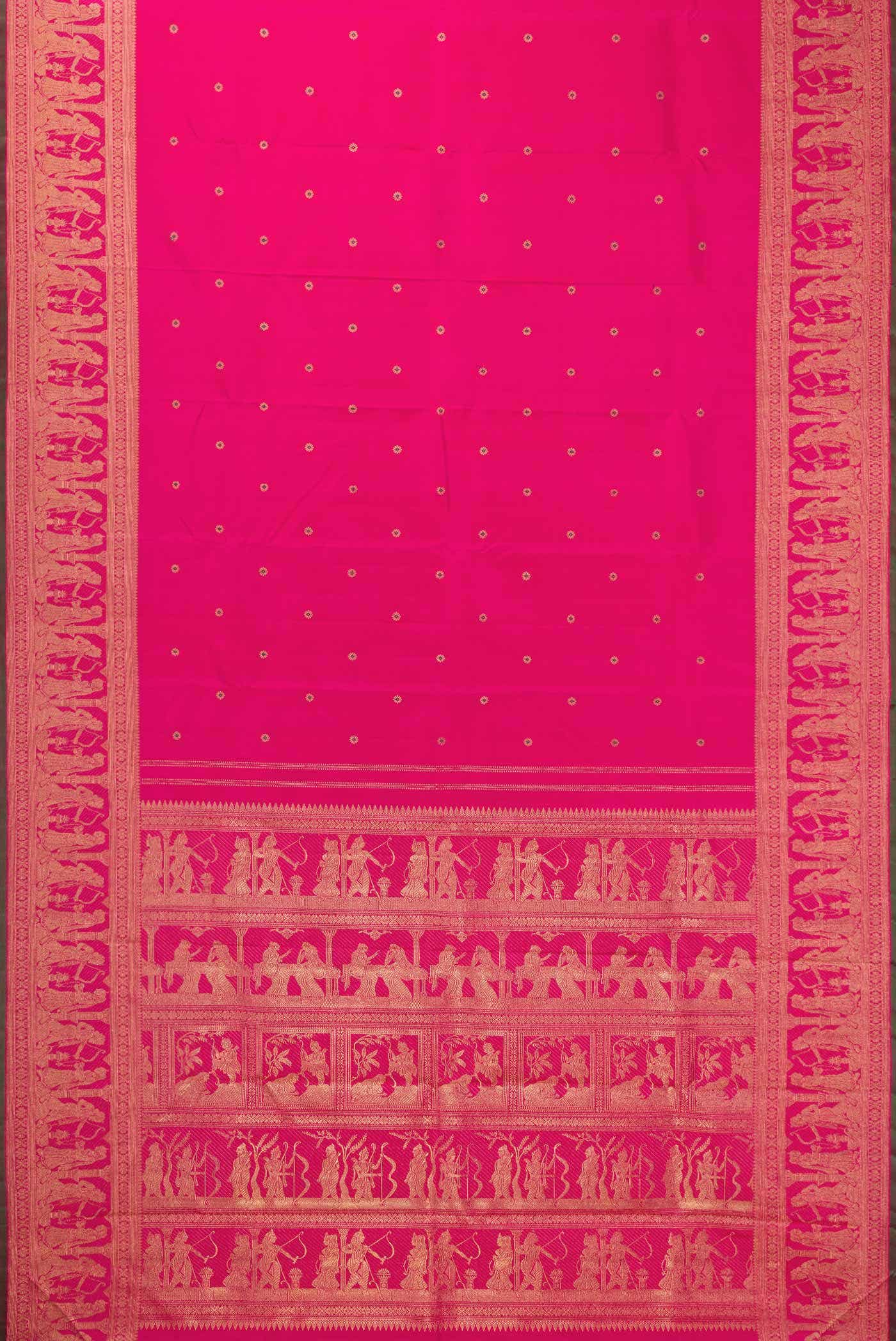 Pure Silk Pure Zari Pink Dual Tone Kanchipuram Saree