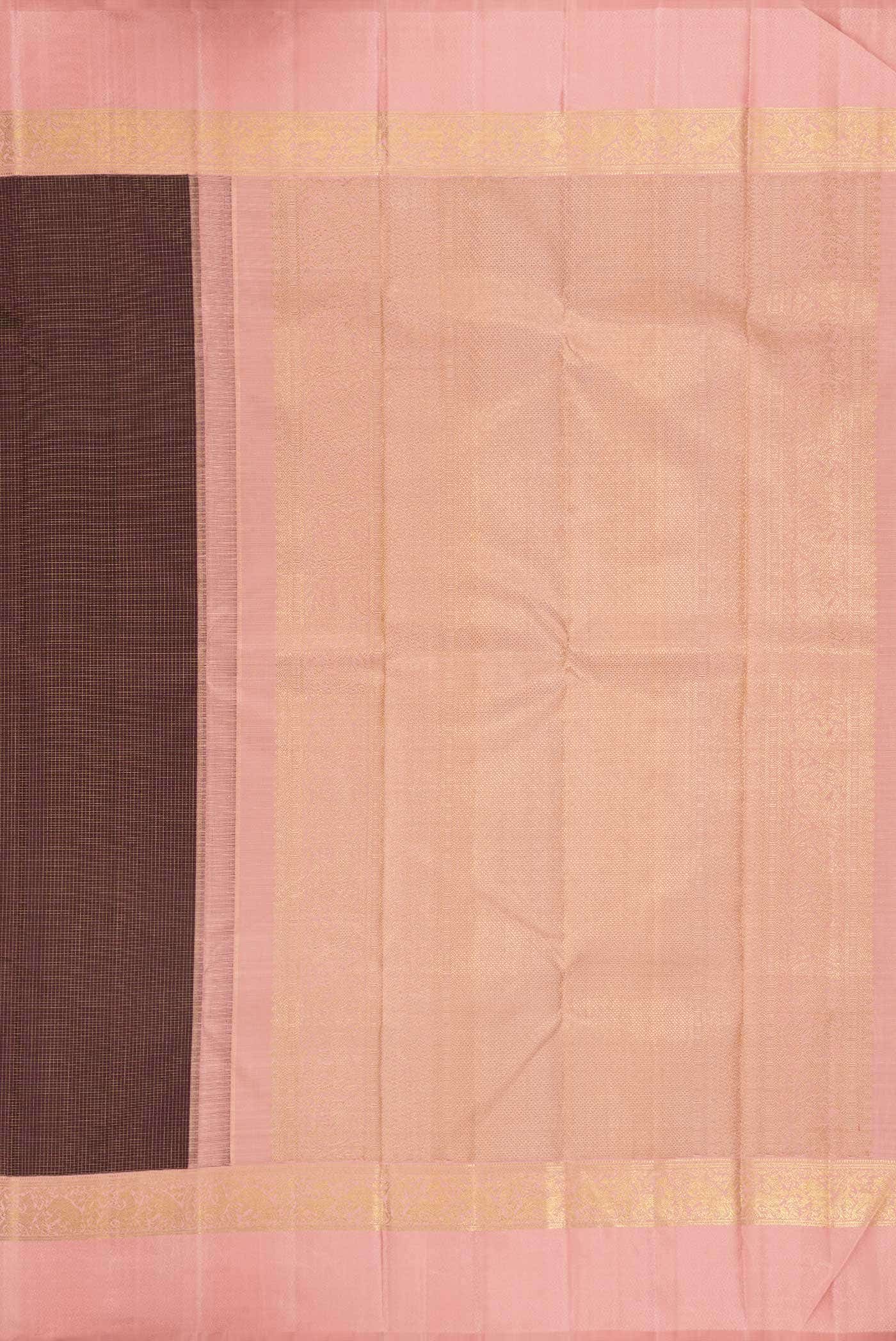 Pure Silk Pure Zari Brown Dual Tone Kanchipuram Saree