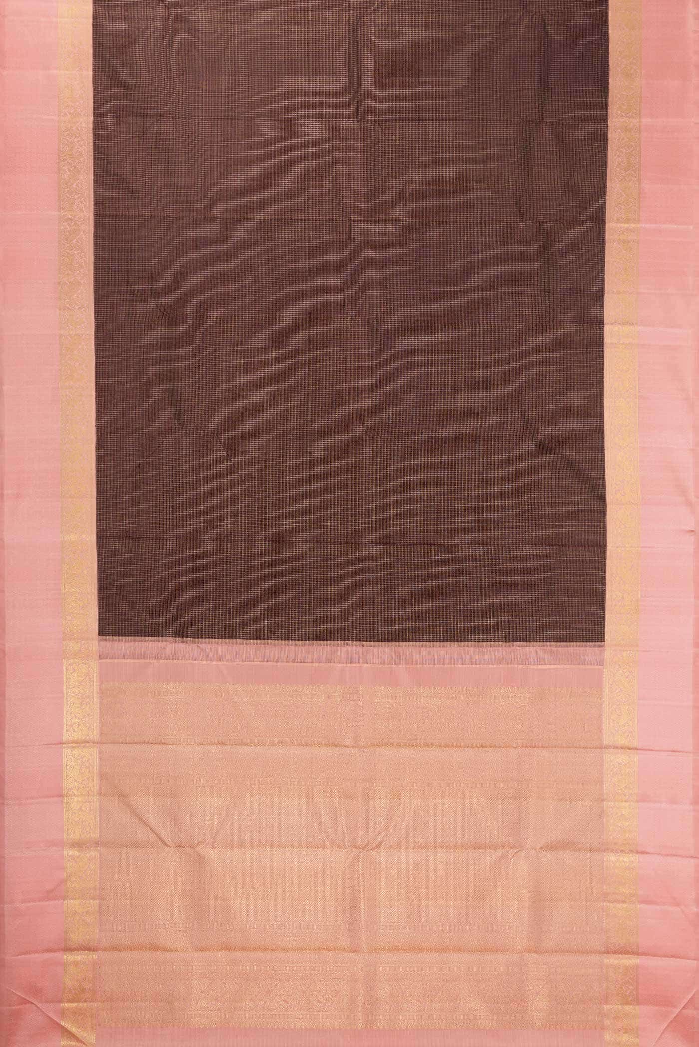 Pure Silk Pure Zari Brown Dual Tone Kanchipuram Saree