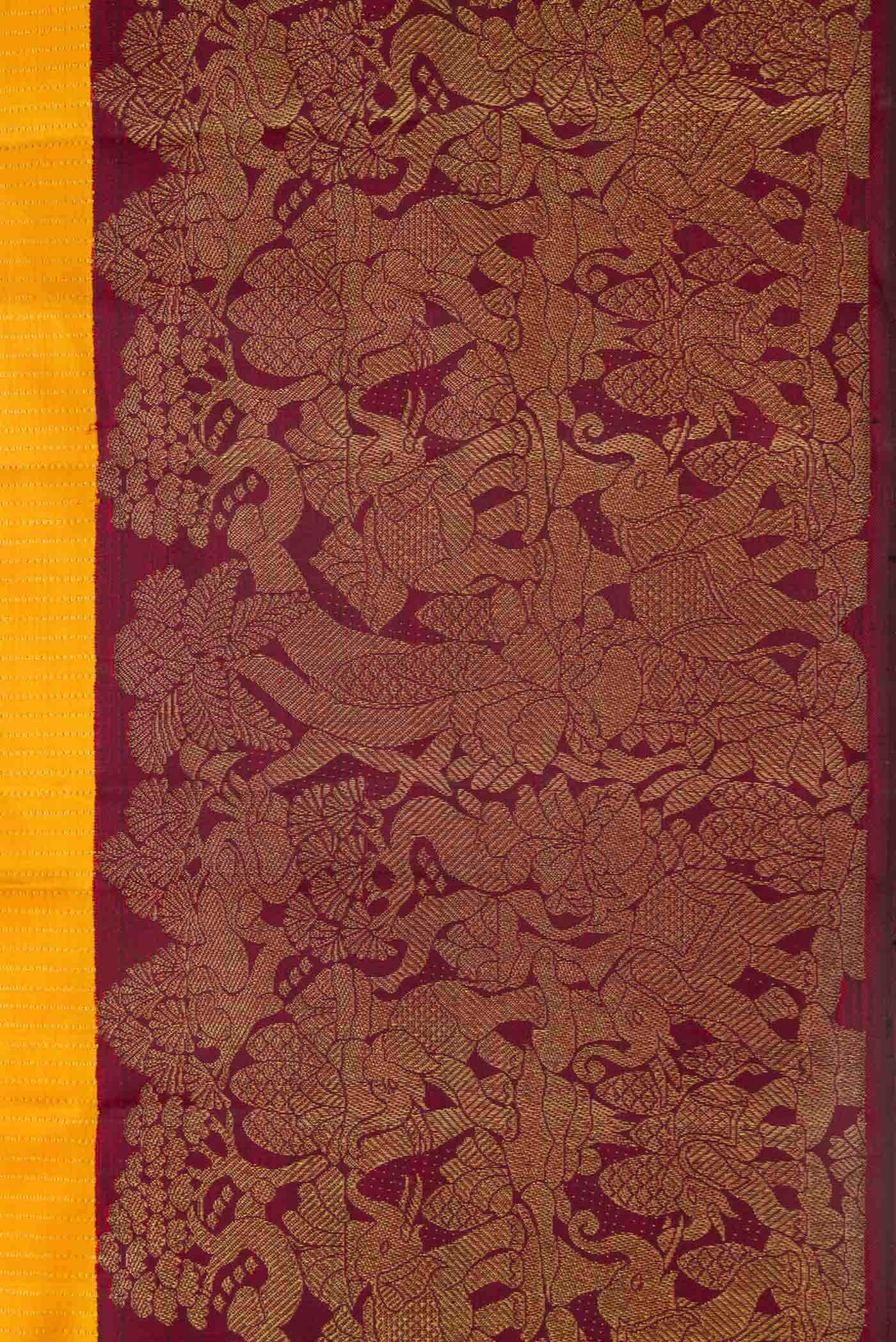 Yellow Kanchipuram Silk Saree