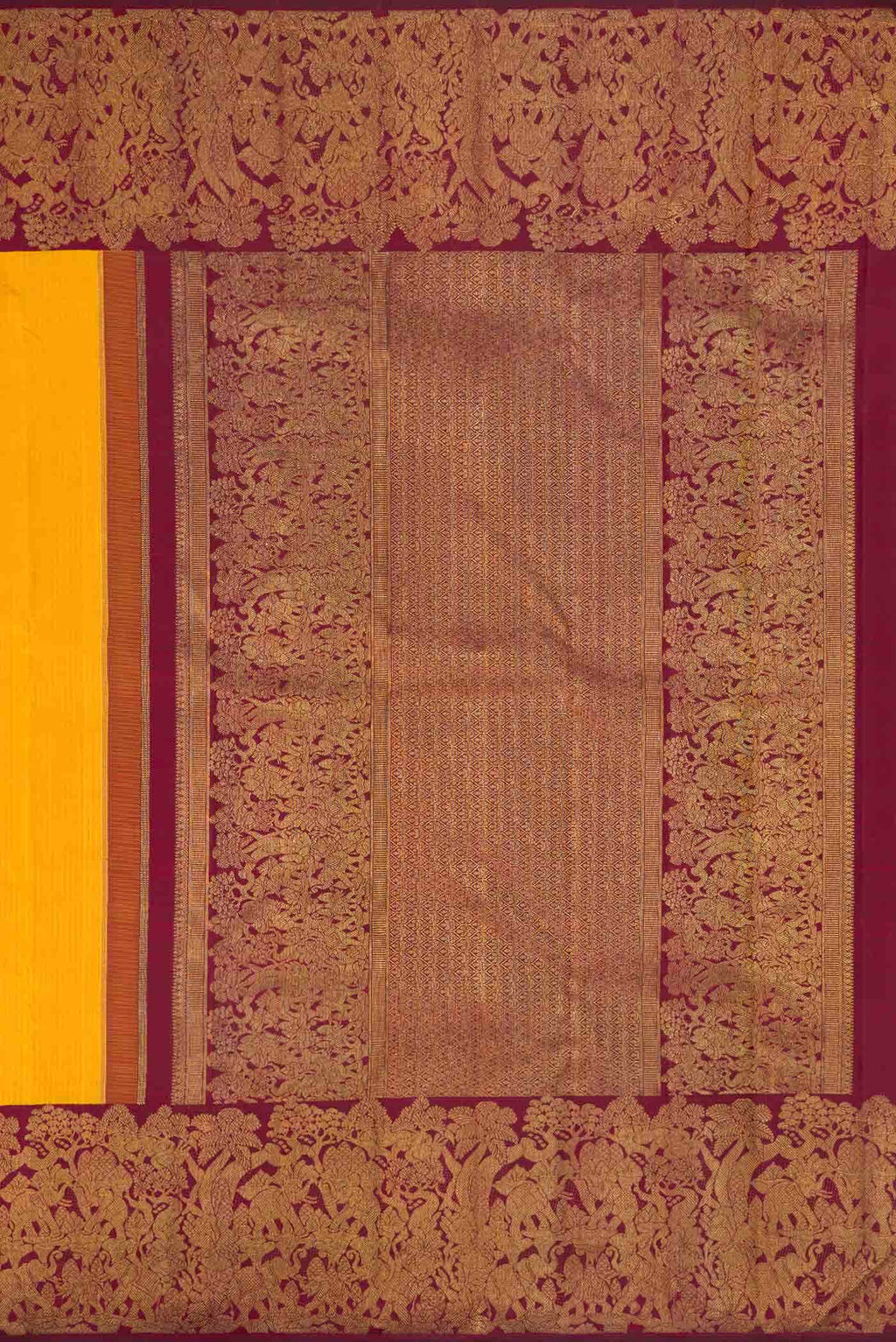 Yellow Kanchipuram Silk Saree
