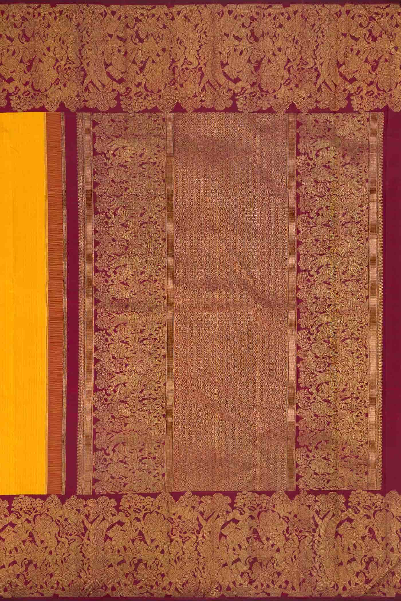 Yellow Kanchipuram Silk Saree