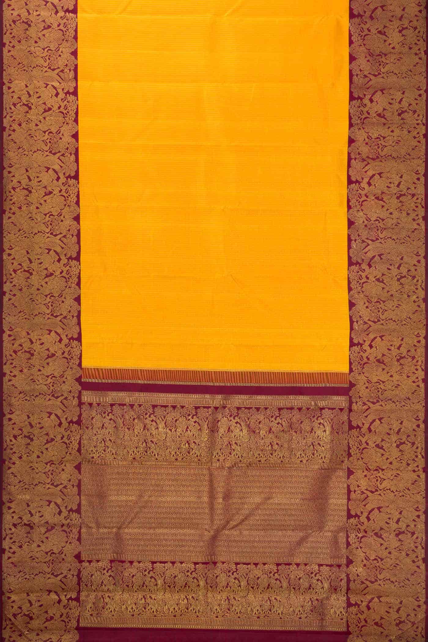 Yellow Kanchipuram Silk Saree