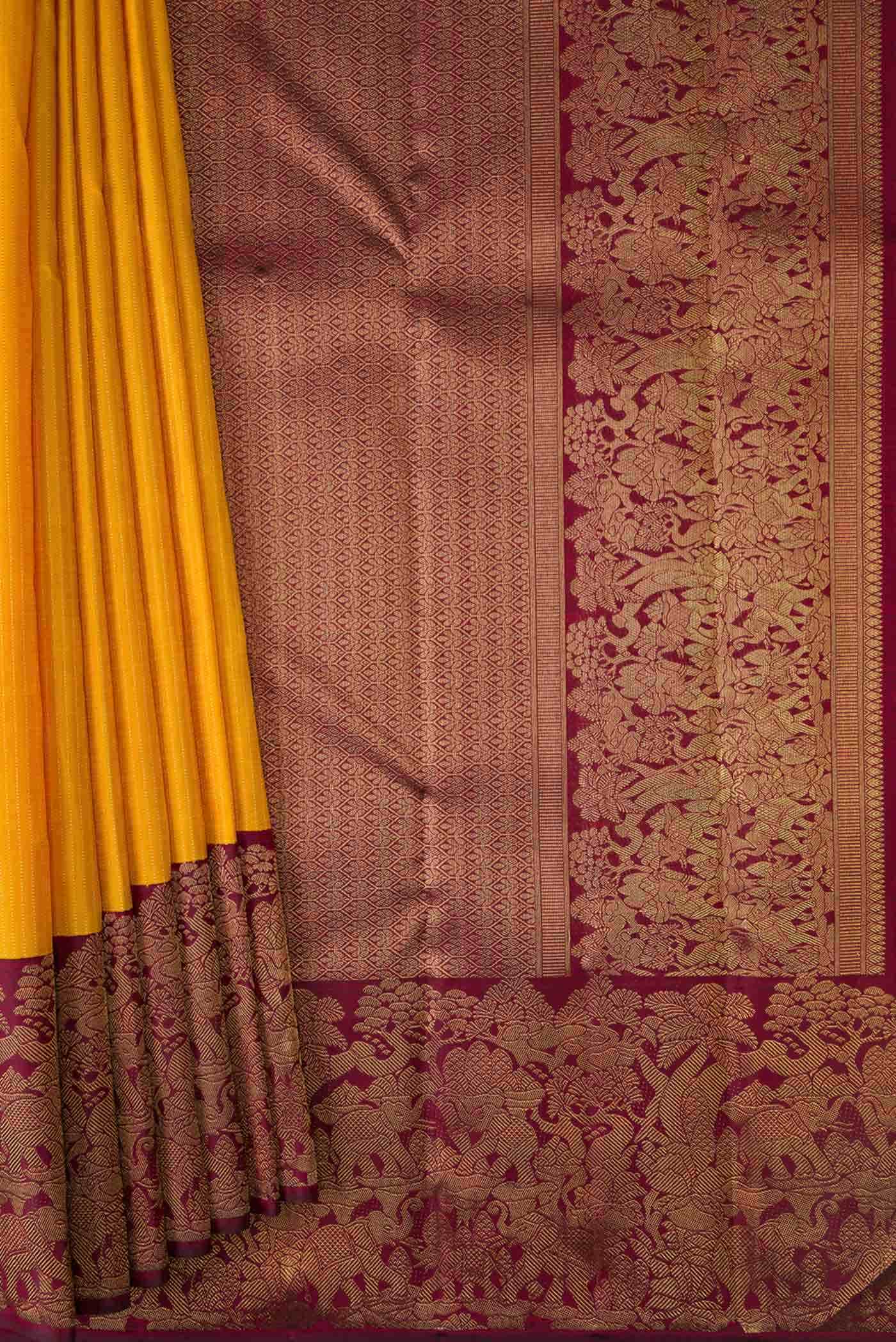 Yellow Kanchipuram Silk Saree