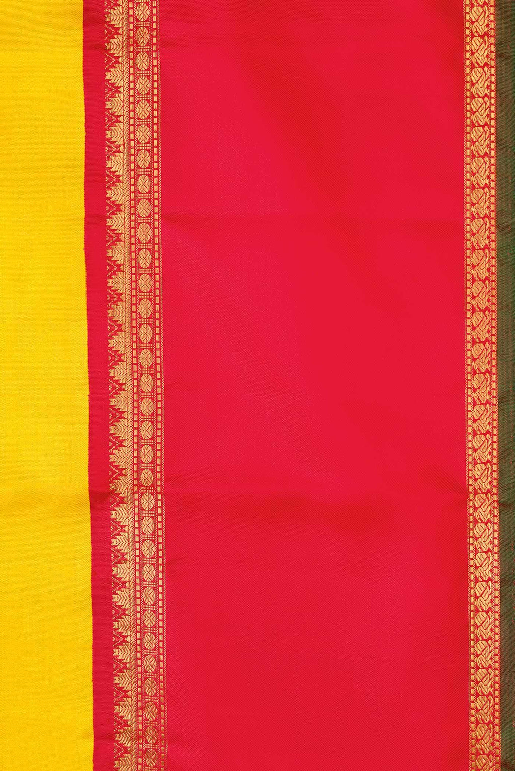 Pure Silk Pure Zari Yellow Dual Tone Kanchipuram Saree