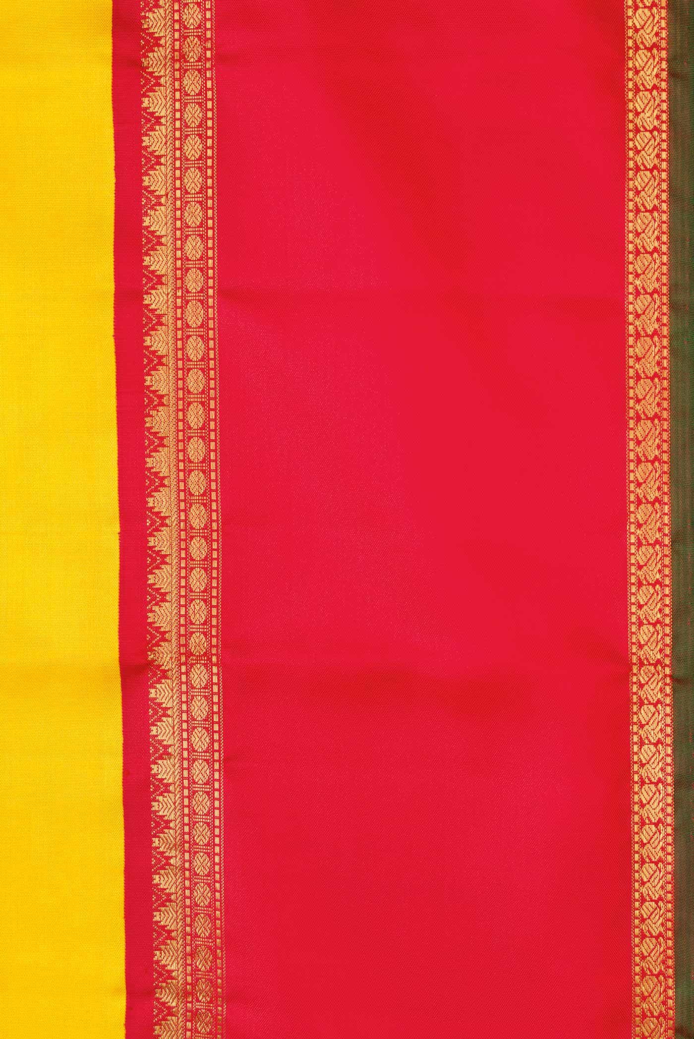 Pure Silk Pure Zari Yellow Dual Tone Kanchipuram Saree