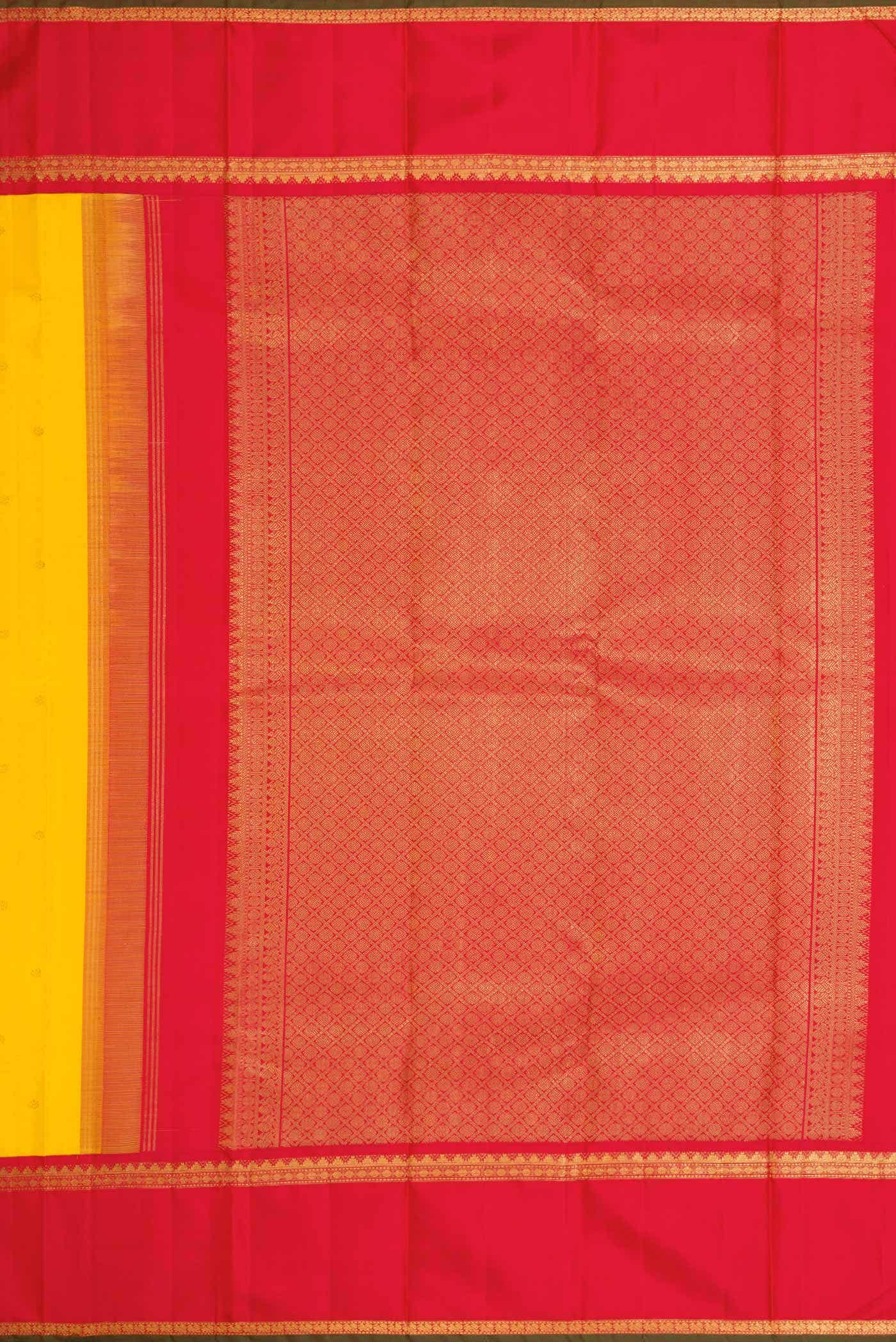 Pure Silk Pure Zari Yellow Dual Tone Kanchipuram Saree