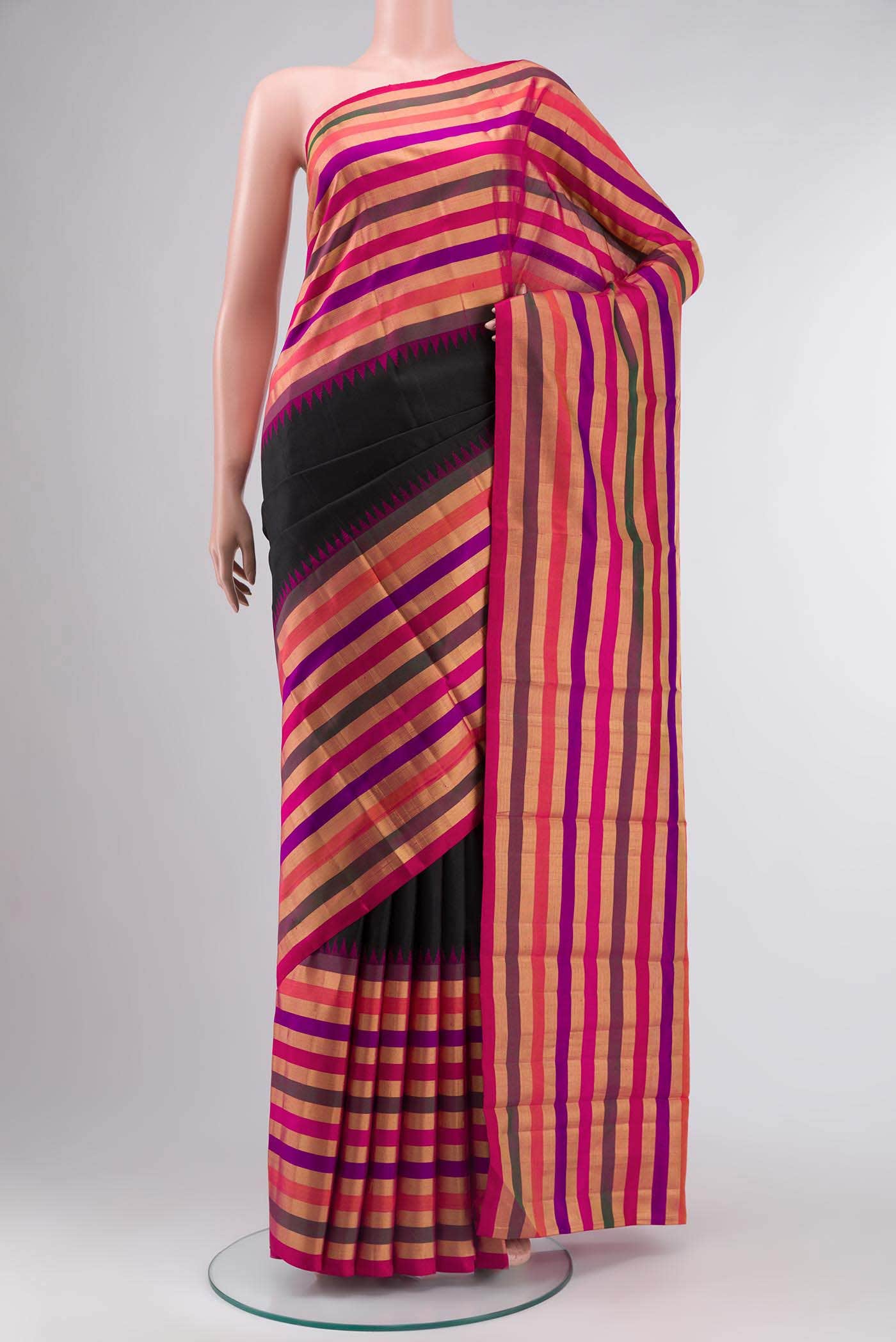 Black Kanchipuram Silk Saree