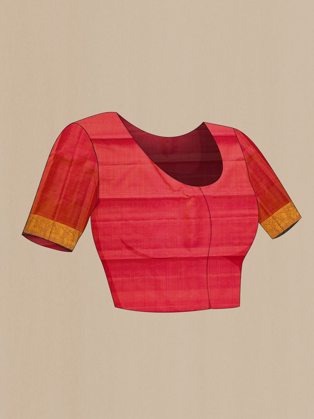 Pure Silk Pure Zari Imperial Red Dual Tone Kanchipuram Saree