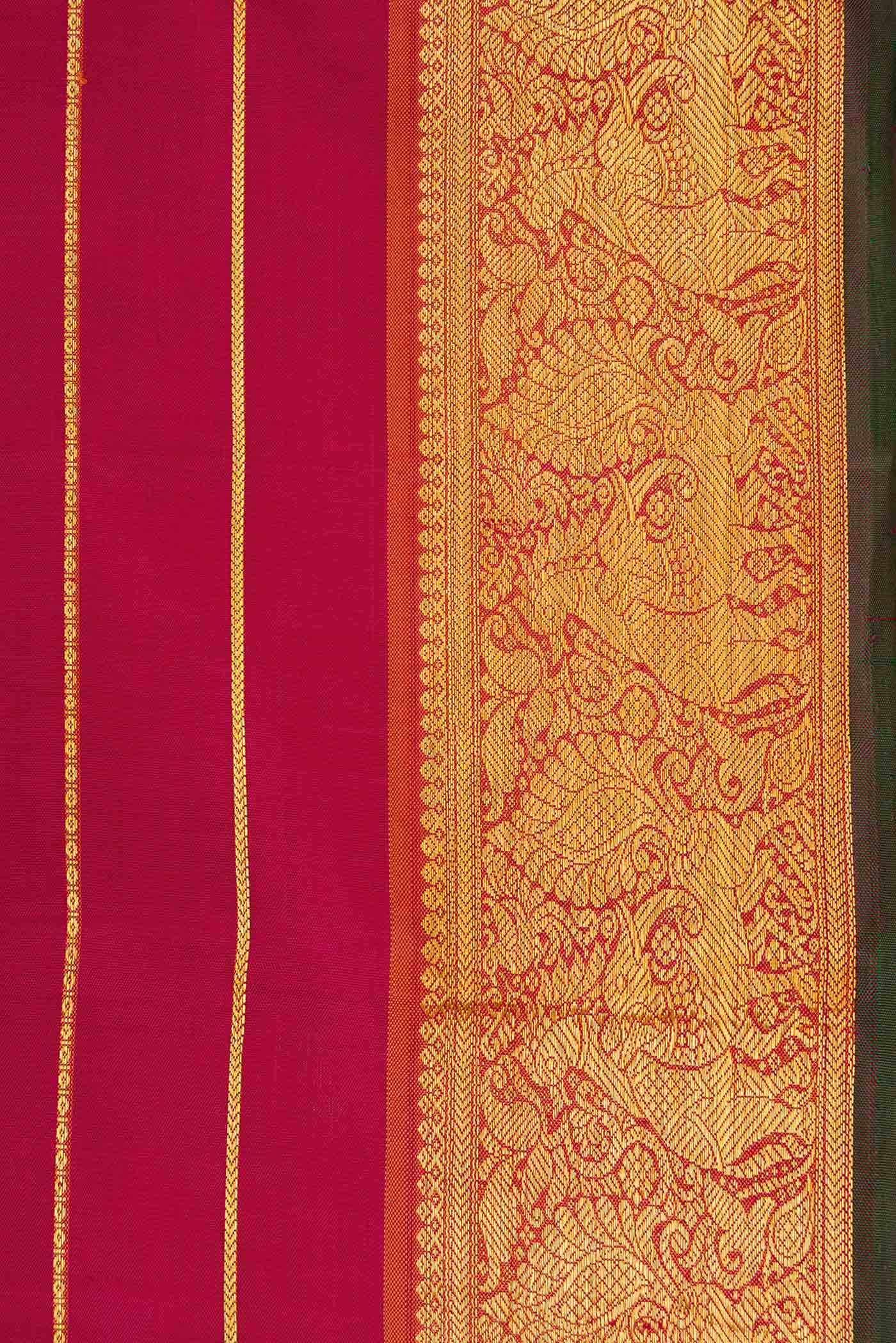 Pure Silk Pure Zari Imperial Red Dual Tone Kanchipuram Saree