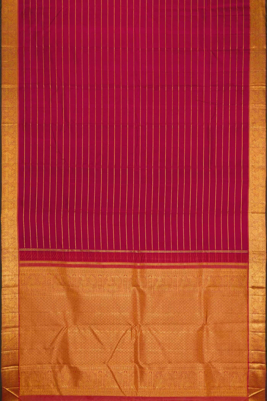 Pure Silk Pure Zari Imperial Red Dual Tone Kanchipuram Saree