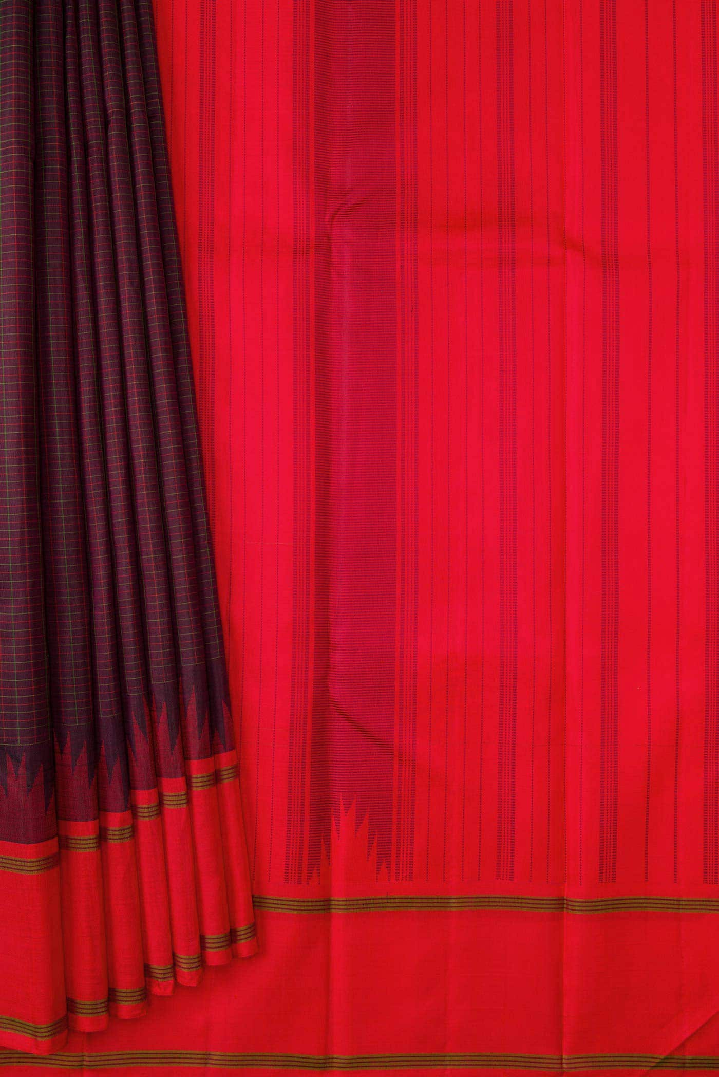 Coffee Brown Dual Tone Kanchipuram Silk Saree