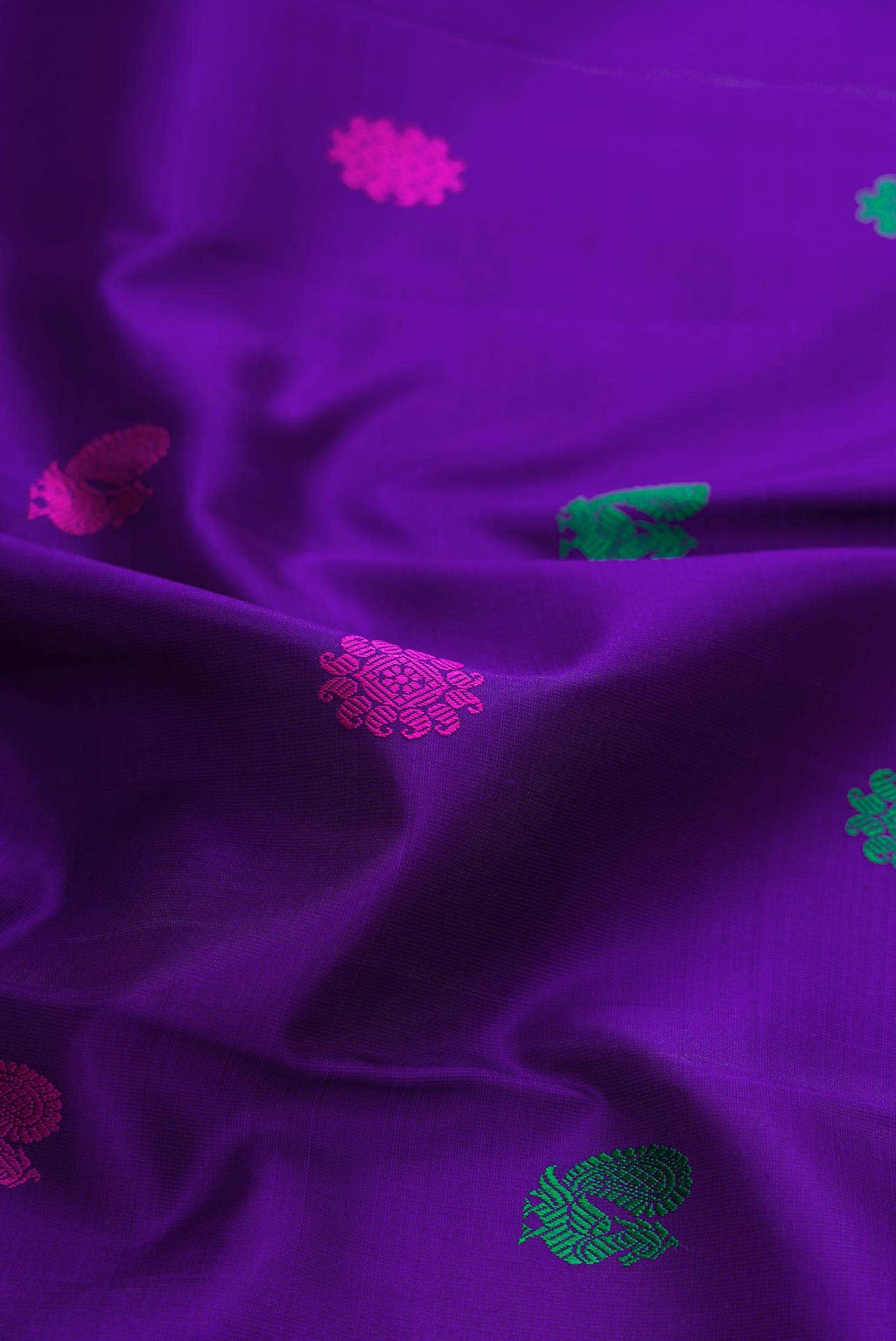 Pure Silk Pure Zari Royal Blue Dual Tone Kanchipuram Saree