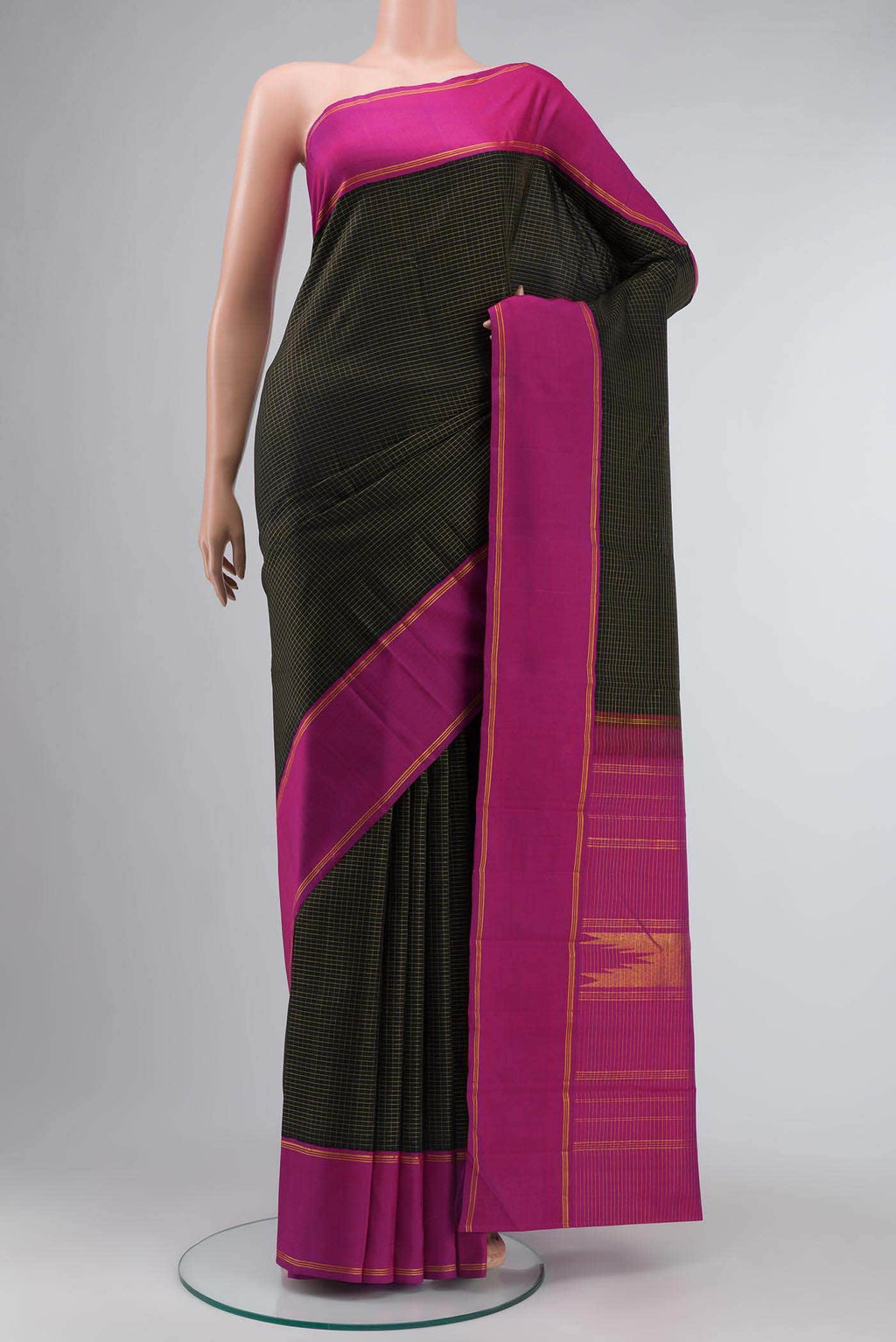 Black Kanchipuram Silk Saree