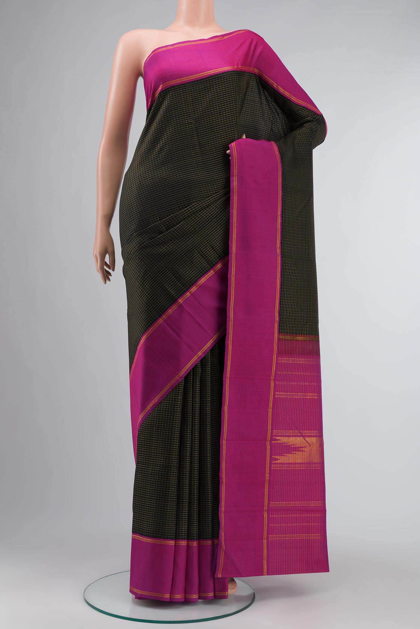 Black Kanchipuram Silk Saree