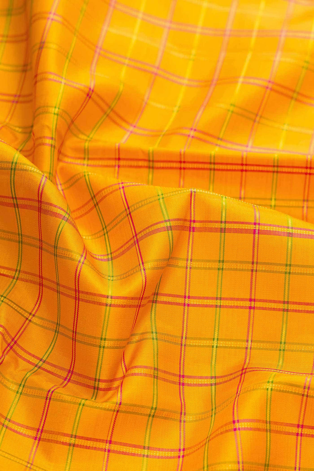 Pure Silk Pure Zari Mustard Dual Tone Kanchipuram Saree