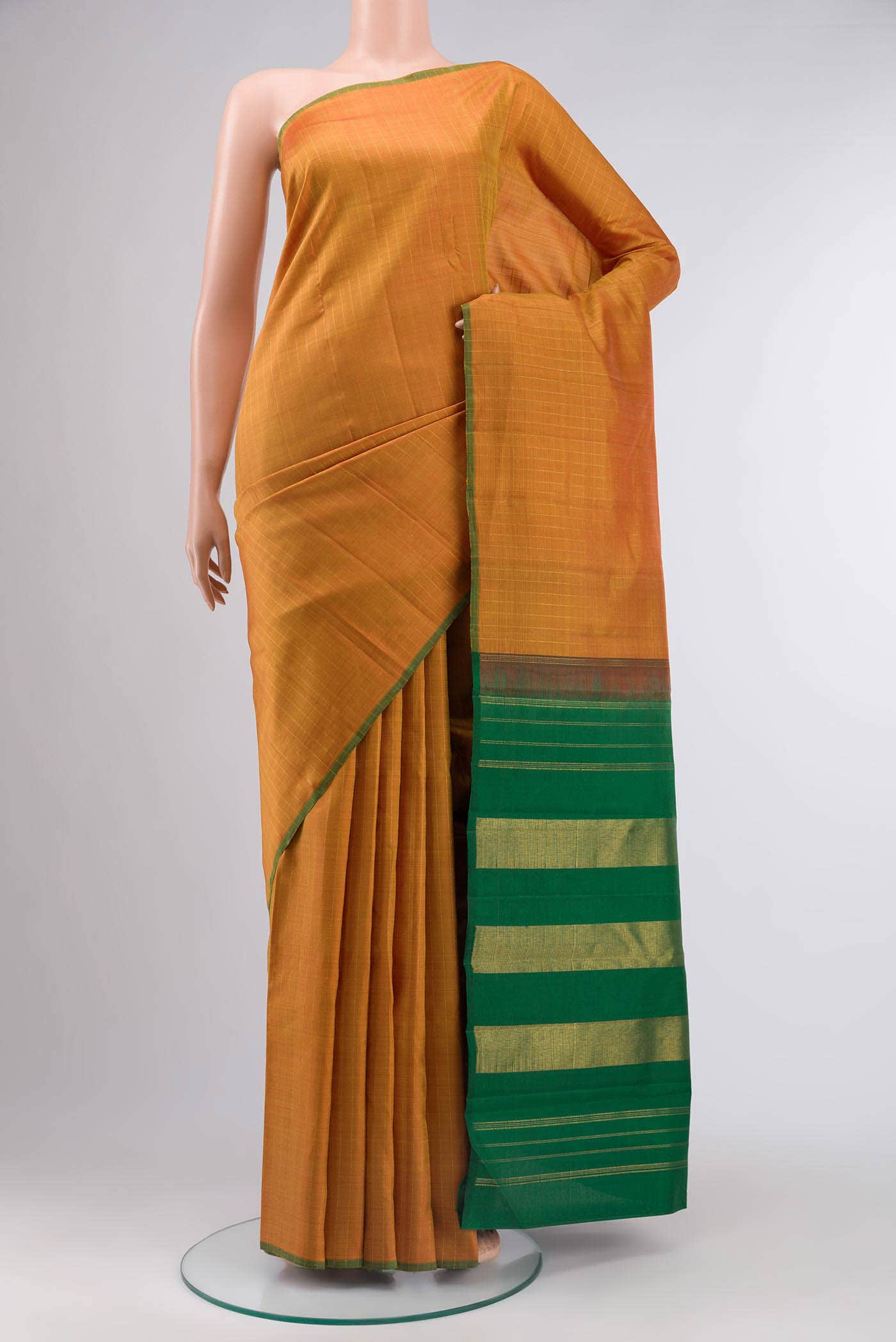 Orange Kanchipuram Silk Saree