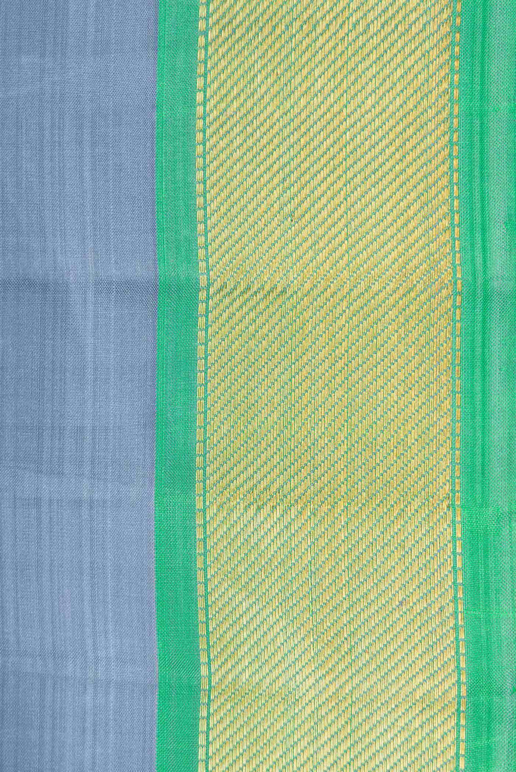 Pure Silk Pure Zari Grey Dual Tone Kanchipuram Saree